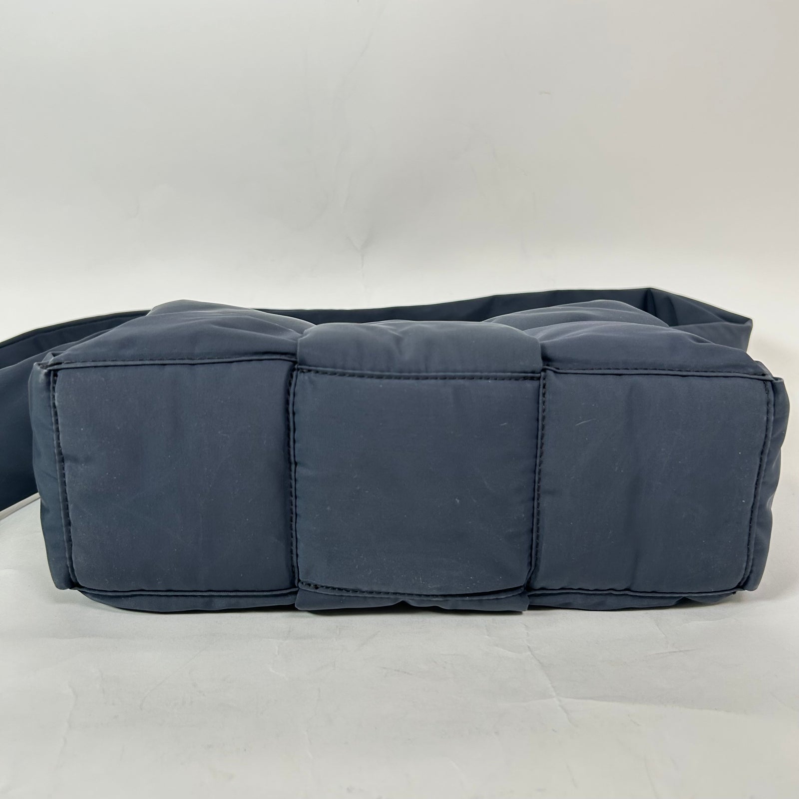 Bottega Veneta Navy Padded Tech Cassette Shoulder Bag