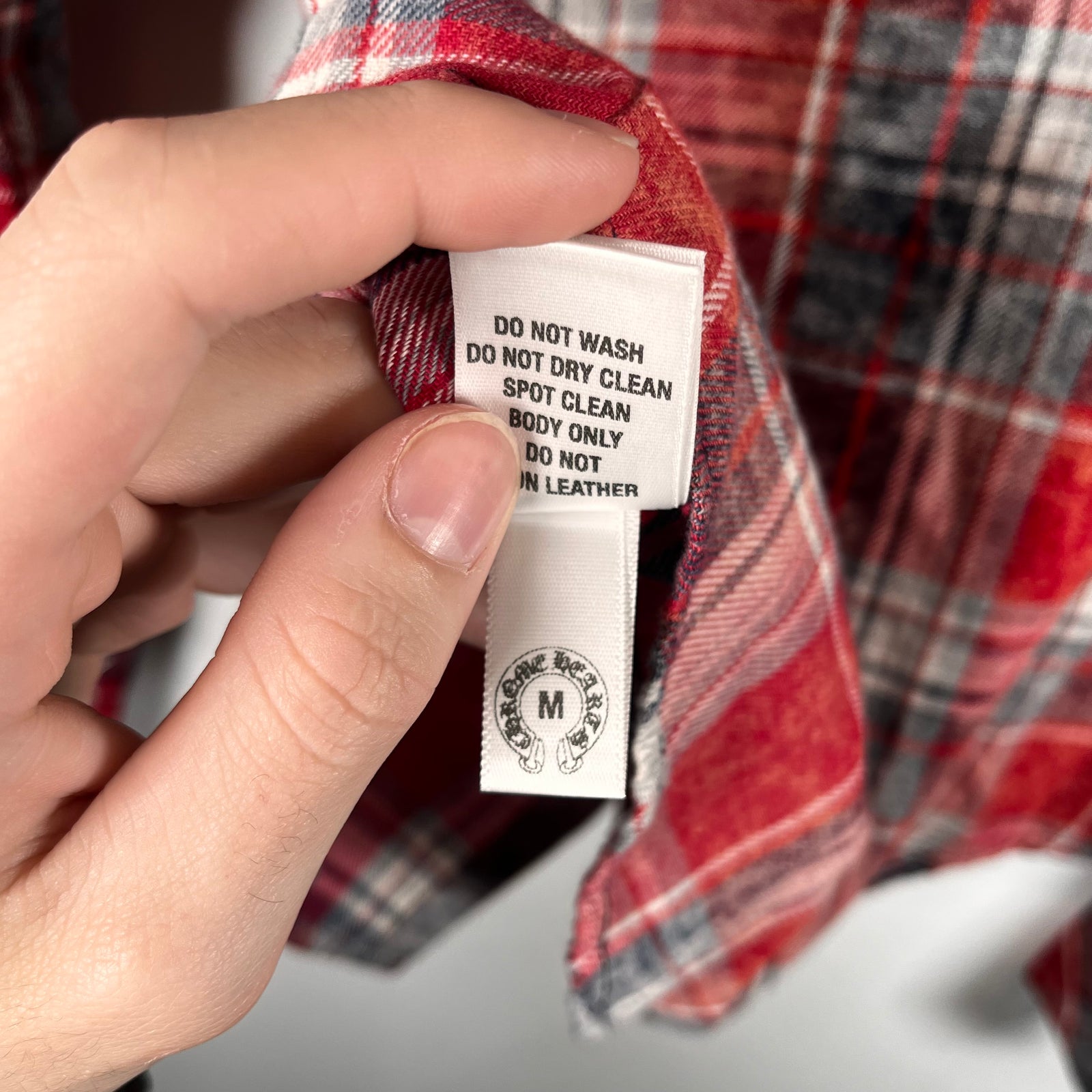 Chrome Hearts Star Patch Red Plaid Flannel Size S