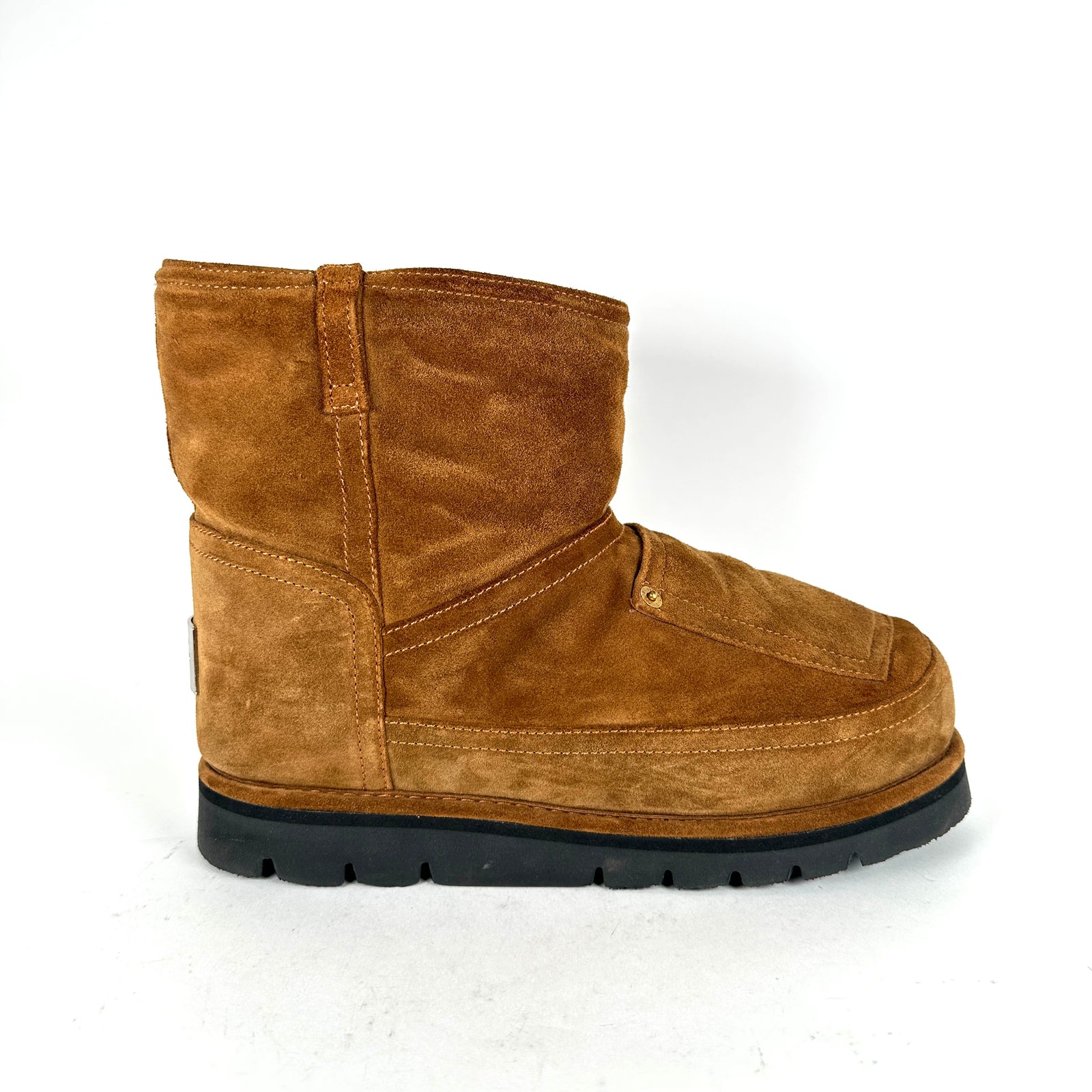 Acne Studios Brown Shearling Leather Cargo Boot Size 42