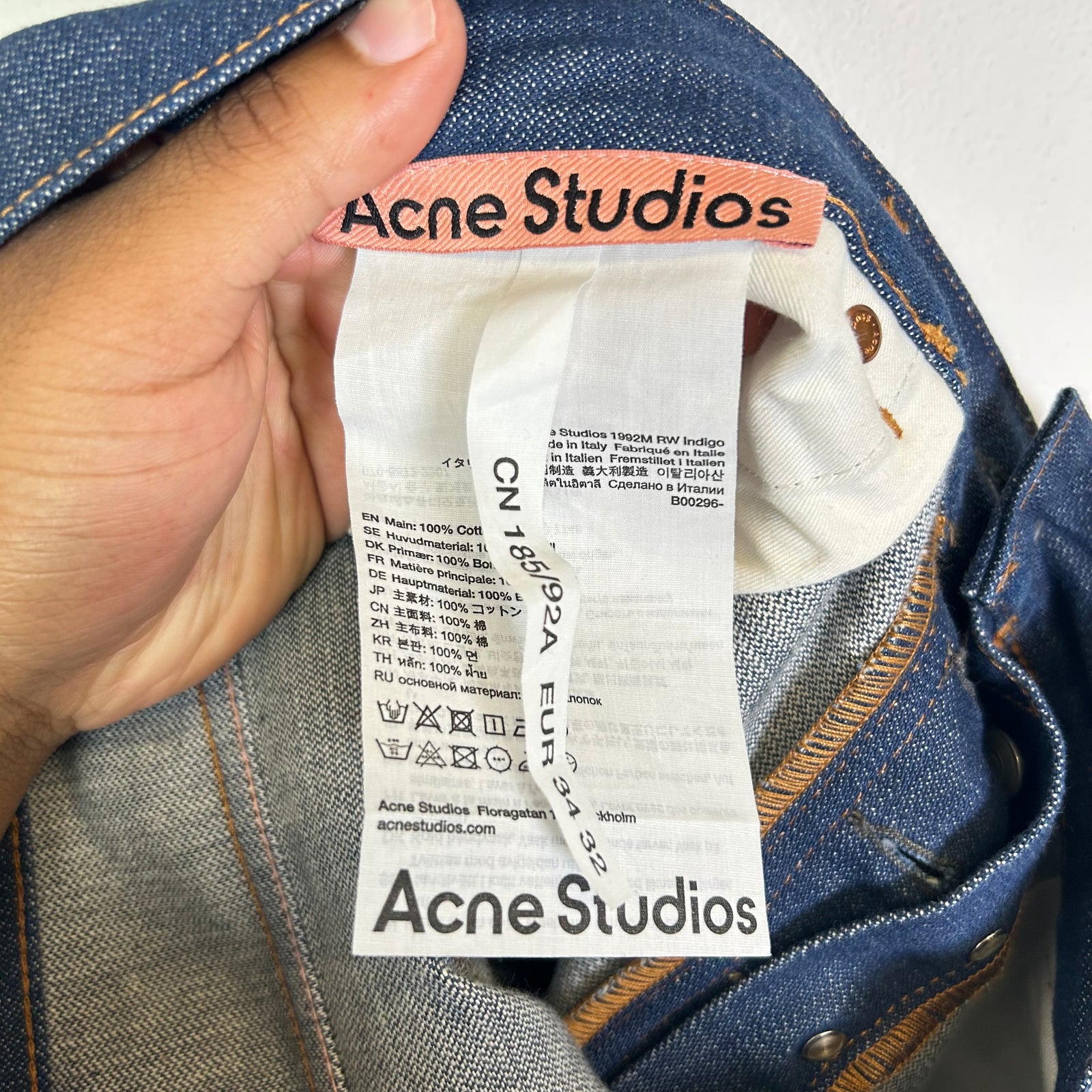 Acne Studios Indigo 2021M Raw Denim Jeans