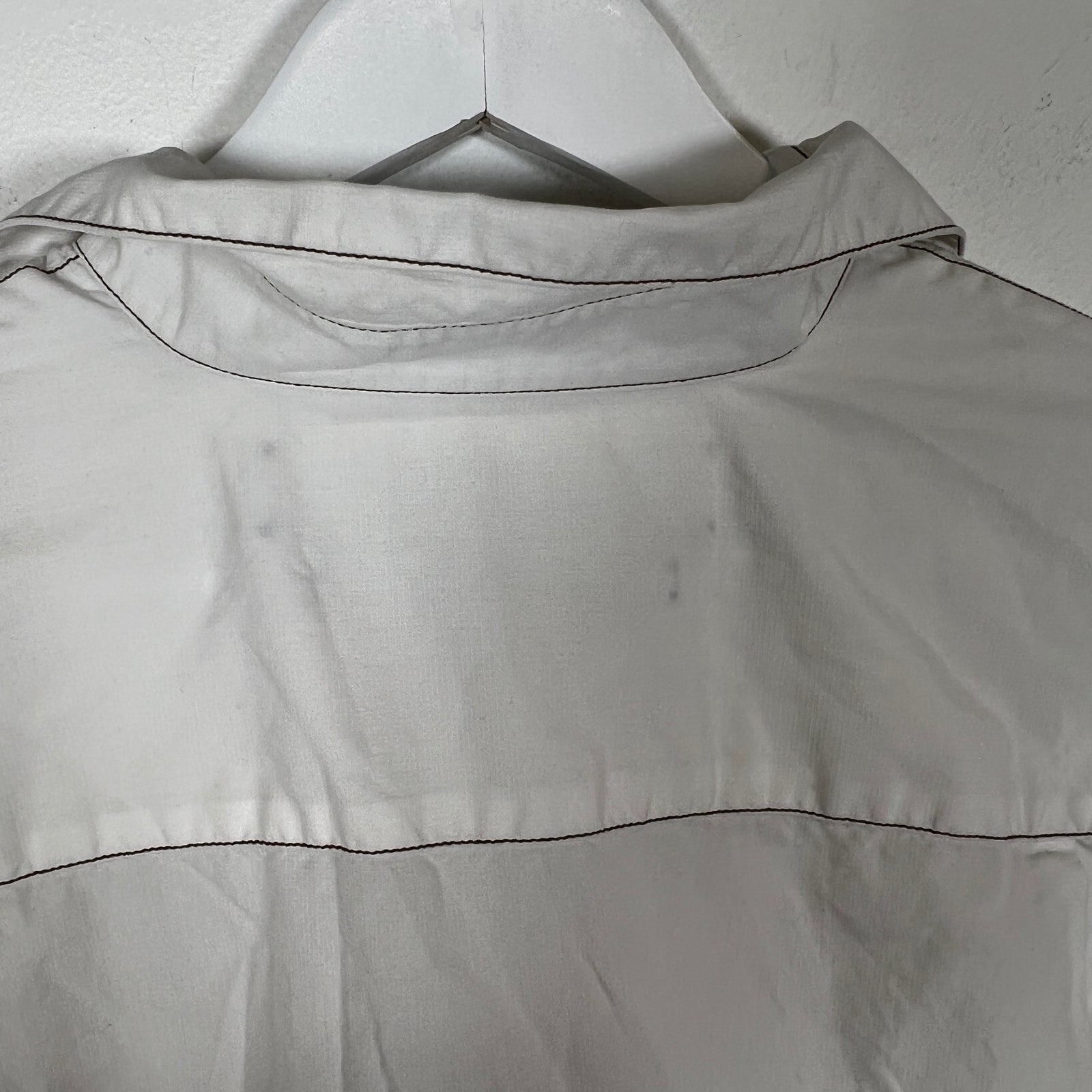 Jacquemus White/Brown Stitching Button Up Sz S
