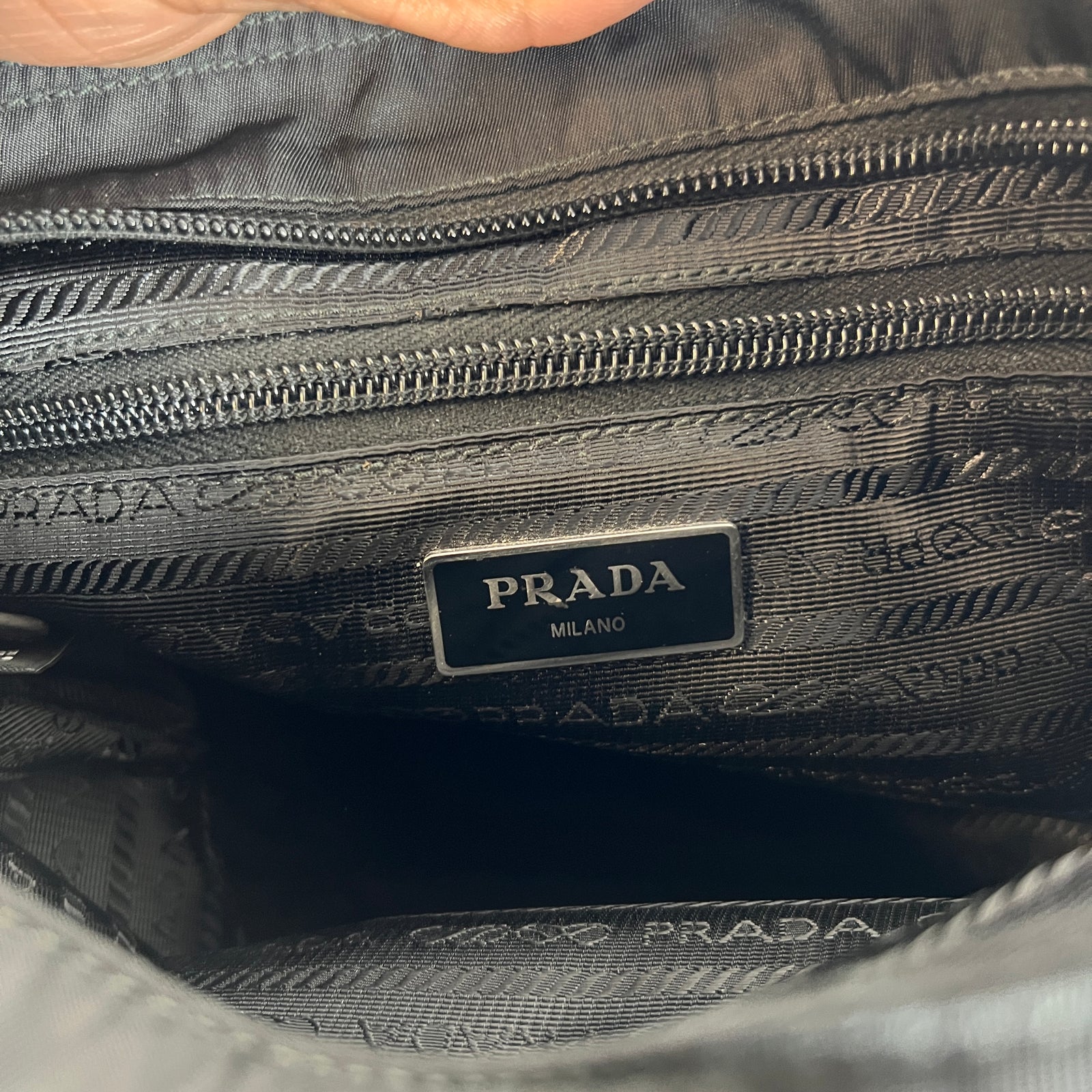 Prada Black Tessuto Nylon Messenger Bag