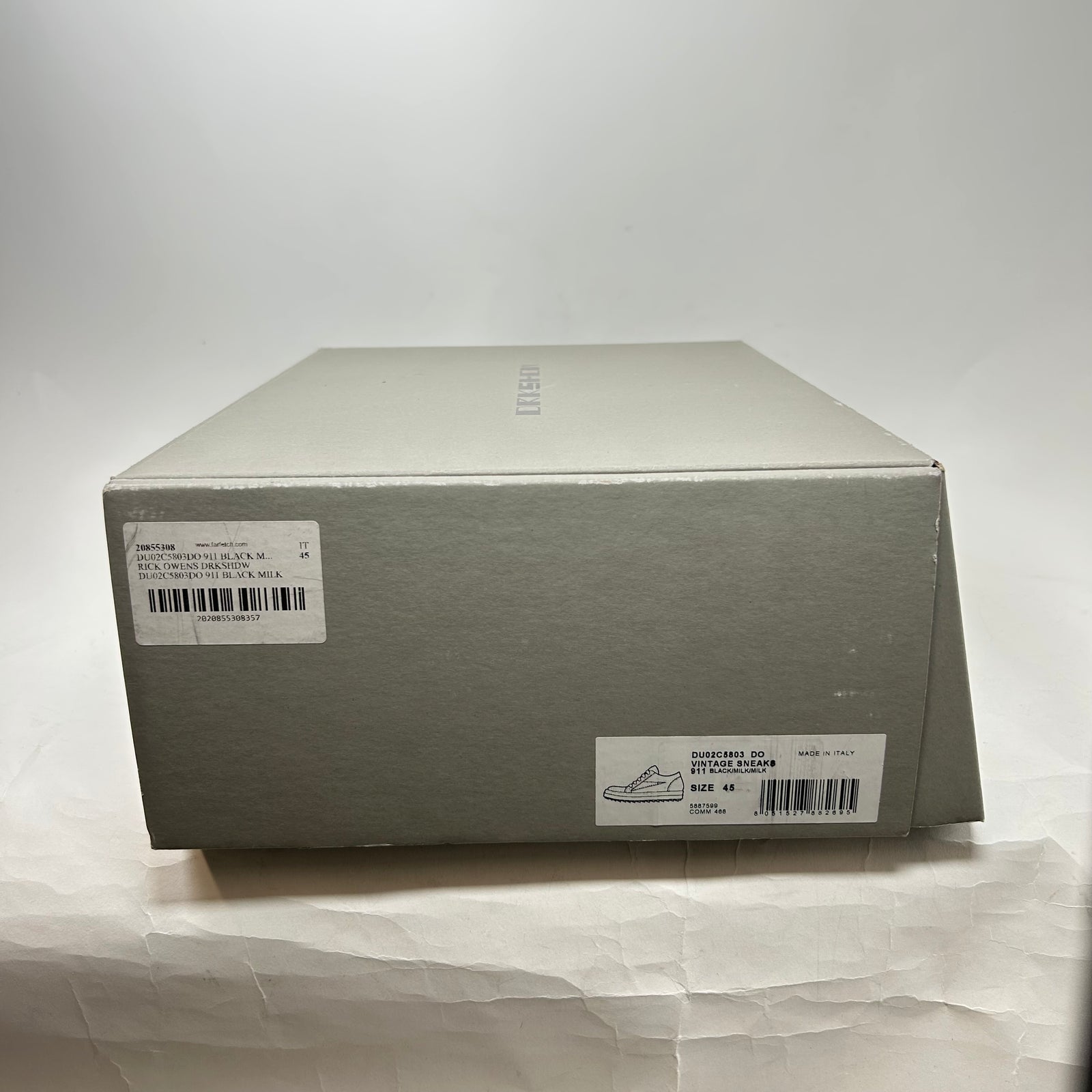 Rick Owens Drkshdw Black/Milk Vintage Sneaker Size 45