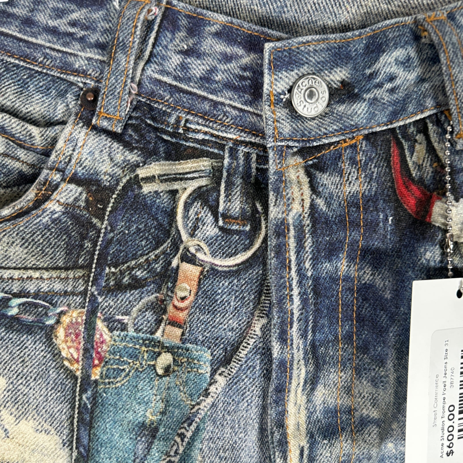 Acne Studios Trompe l'oeil Jeans Size 31