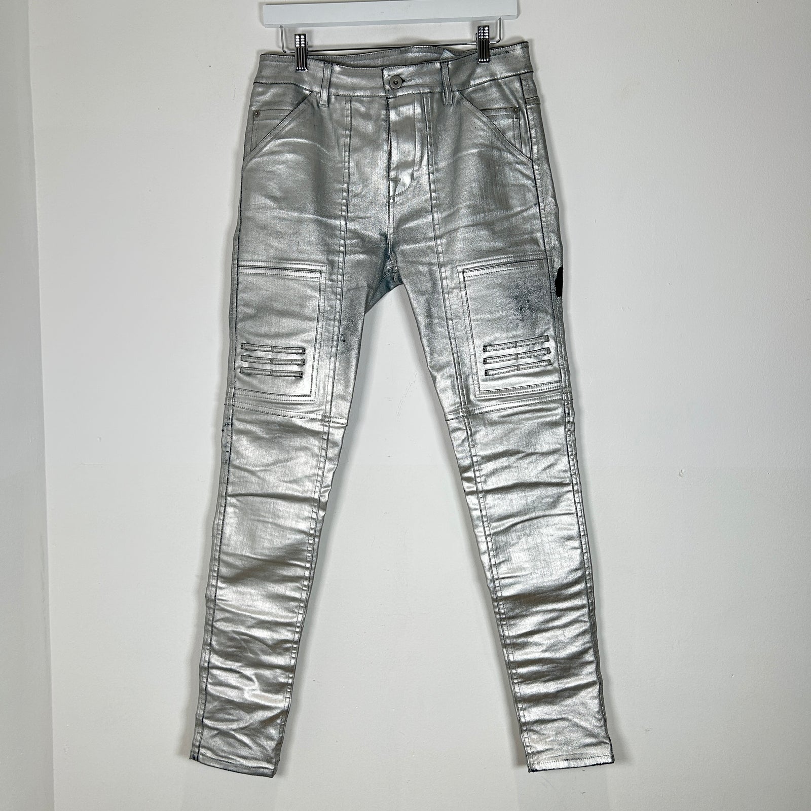Rick Owens Aluminum Waxed Nagakin Jeans Size S