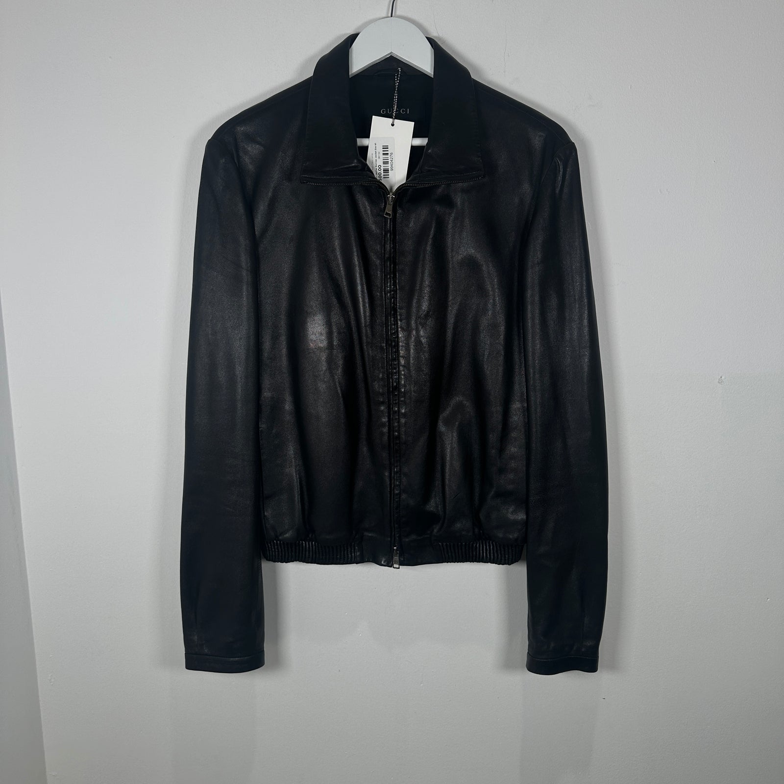 Gucci Leather Bomber Jacket Size 46