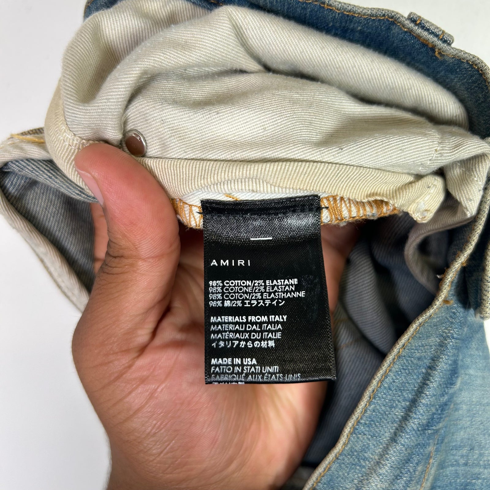Amiri MX1 White Patch Lightwash Jeans