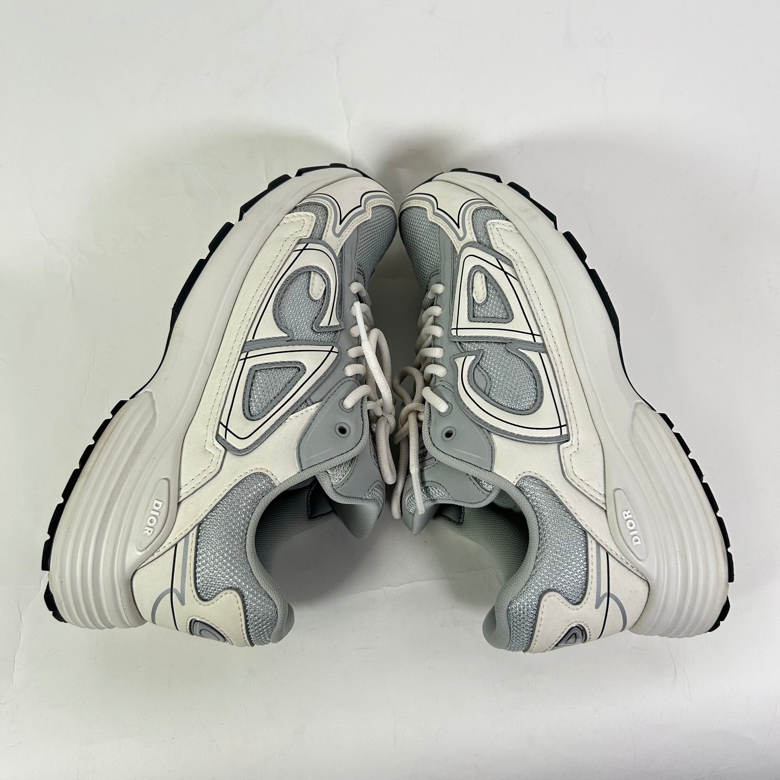 Dior B30 Grey/White Technical Mesh Sneaker Size 40