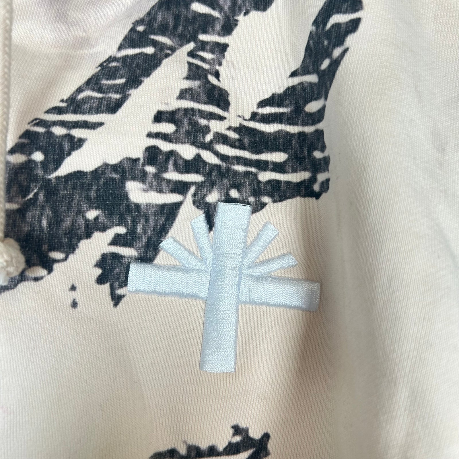 Vertabrae Ivory Graffiti Zip Up Hoodie Size S