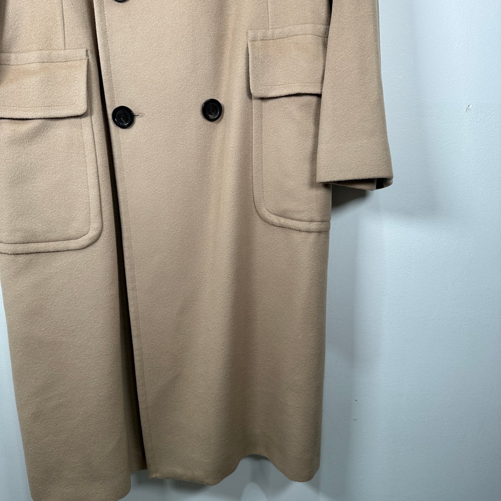 Burberry Cashmere Light Khaki Trench Coat Size M
