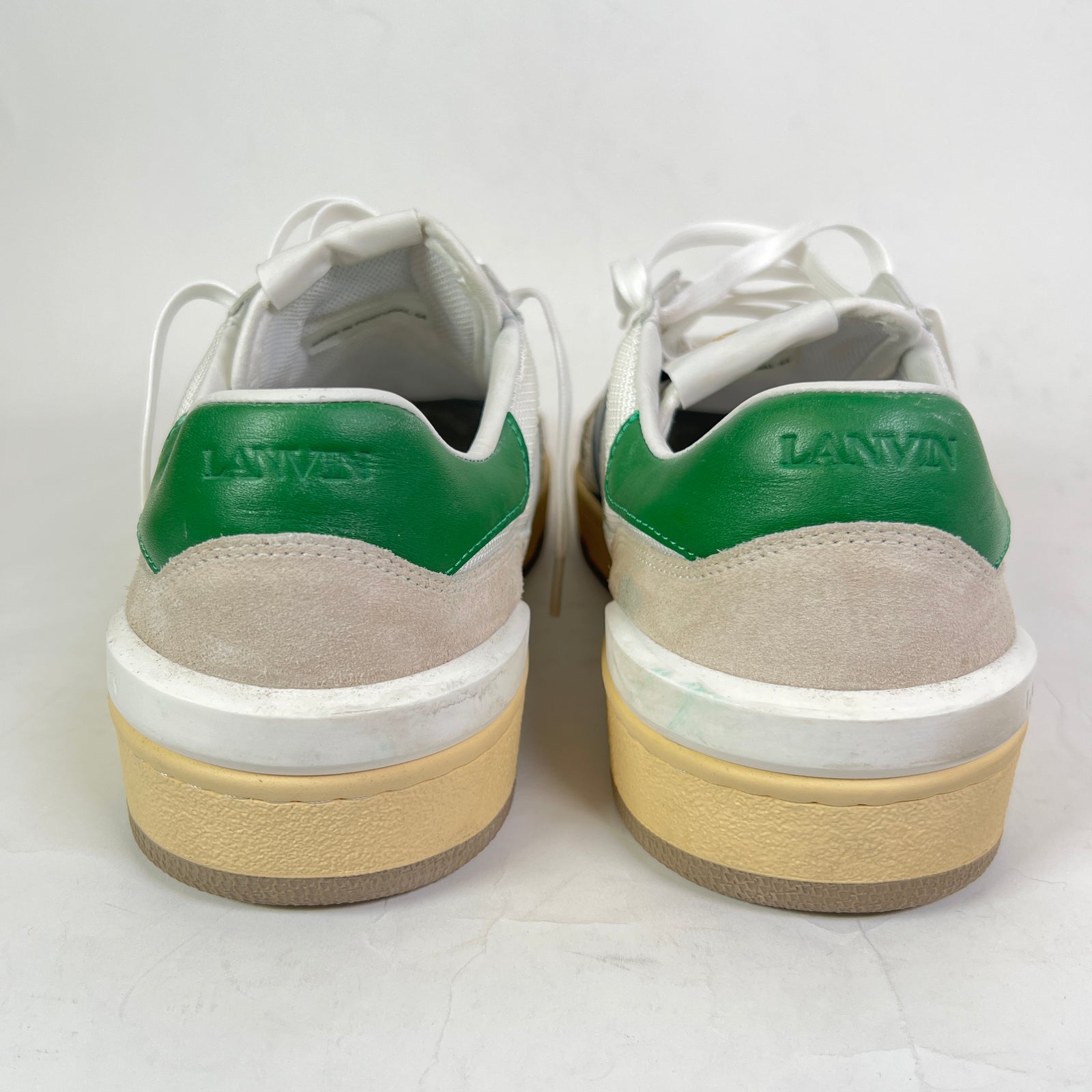 Lanvin White/Blue Clay Low-Top Sneaker Size 44