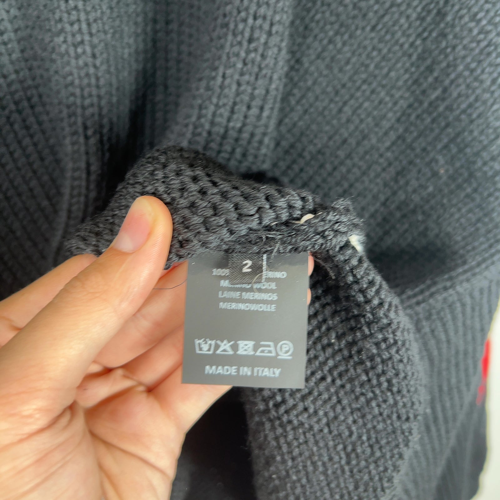 Raf Simons 'R' Heavy Knit Cropped Sweater