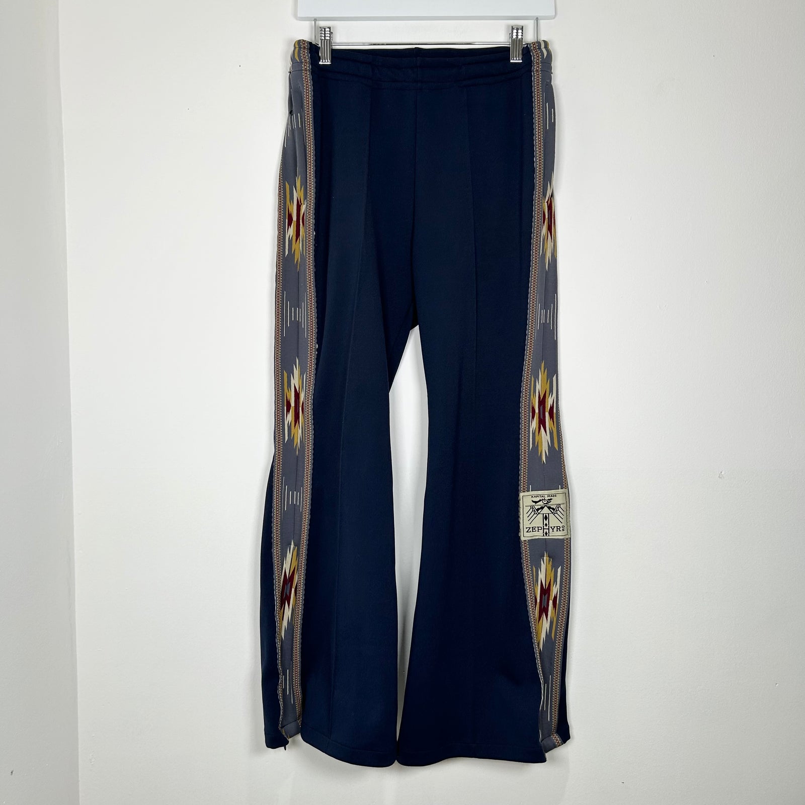 Kapital Navy Narrow Flare Track Pants Size 1