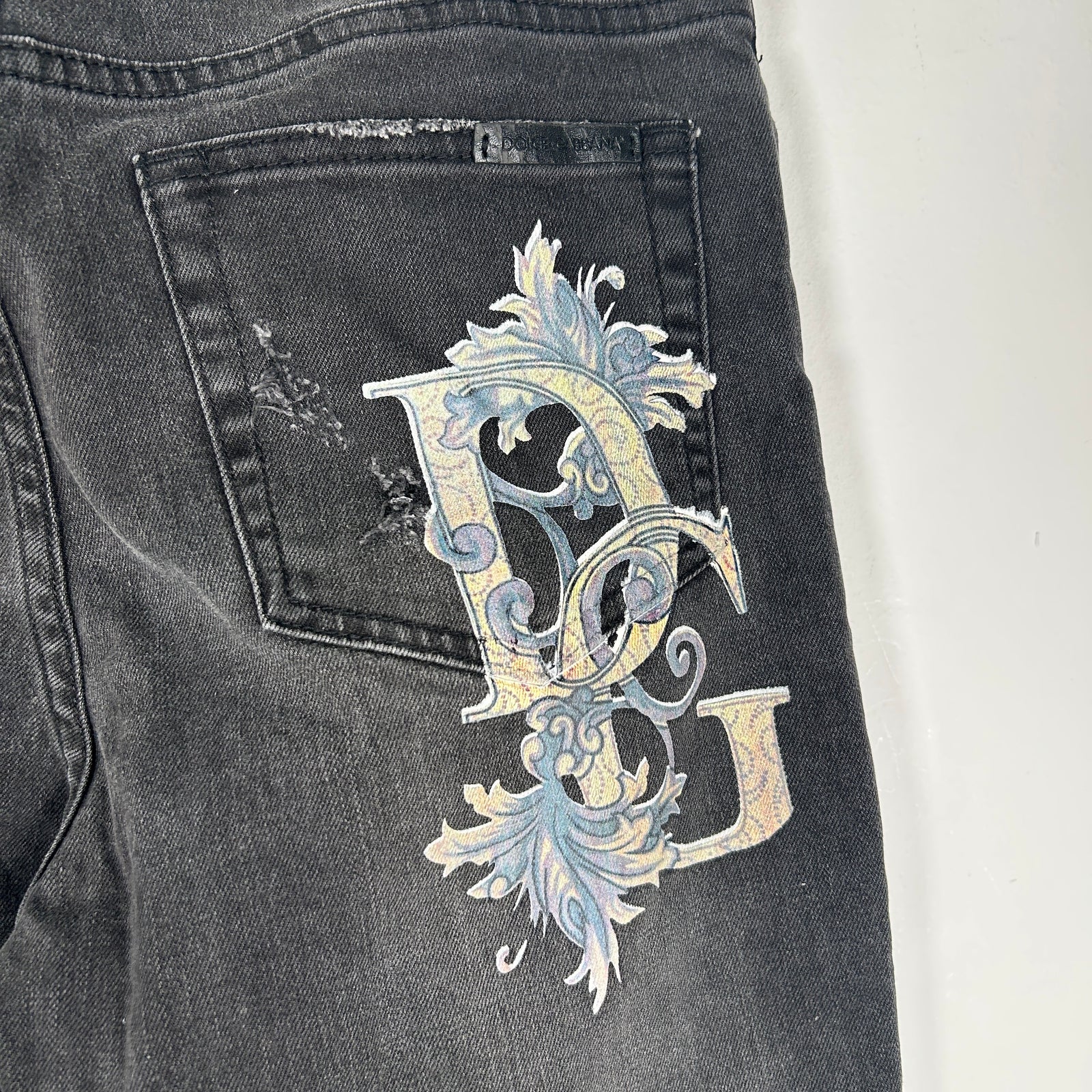 Dolce&Gabbana Floral Print Black Jeans Size 31