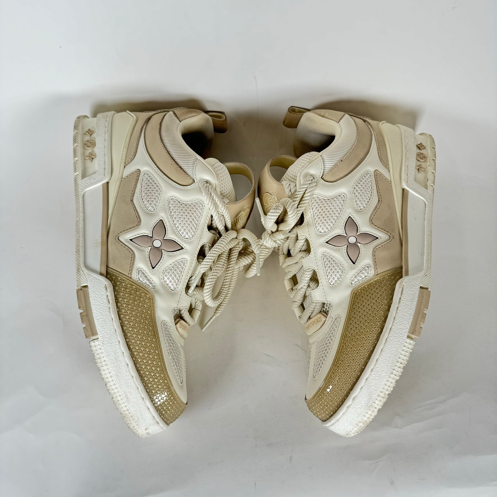Louis Vuitton Beige Skate Sneakers Size LV 10