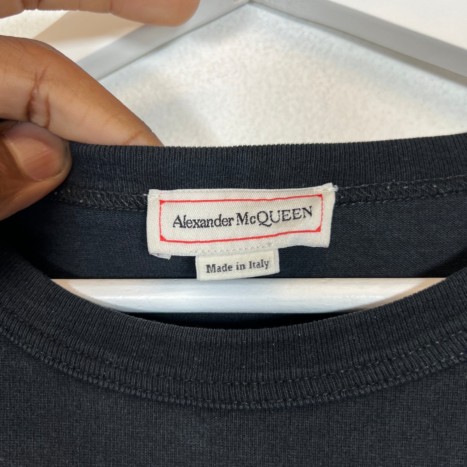 Alexander McQueen Black/White Skull Logo T-shirt Size XL
