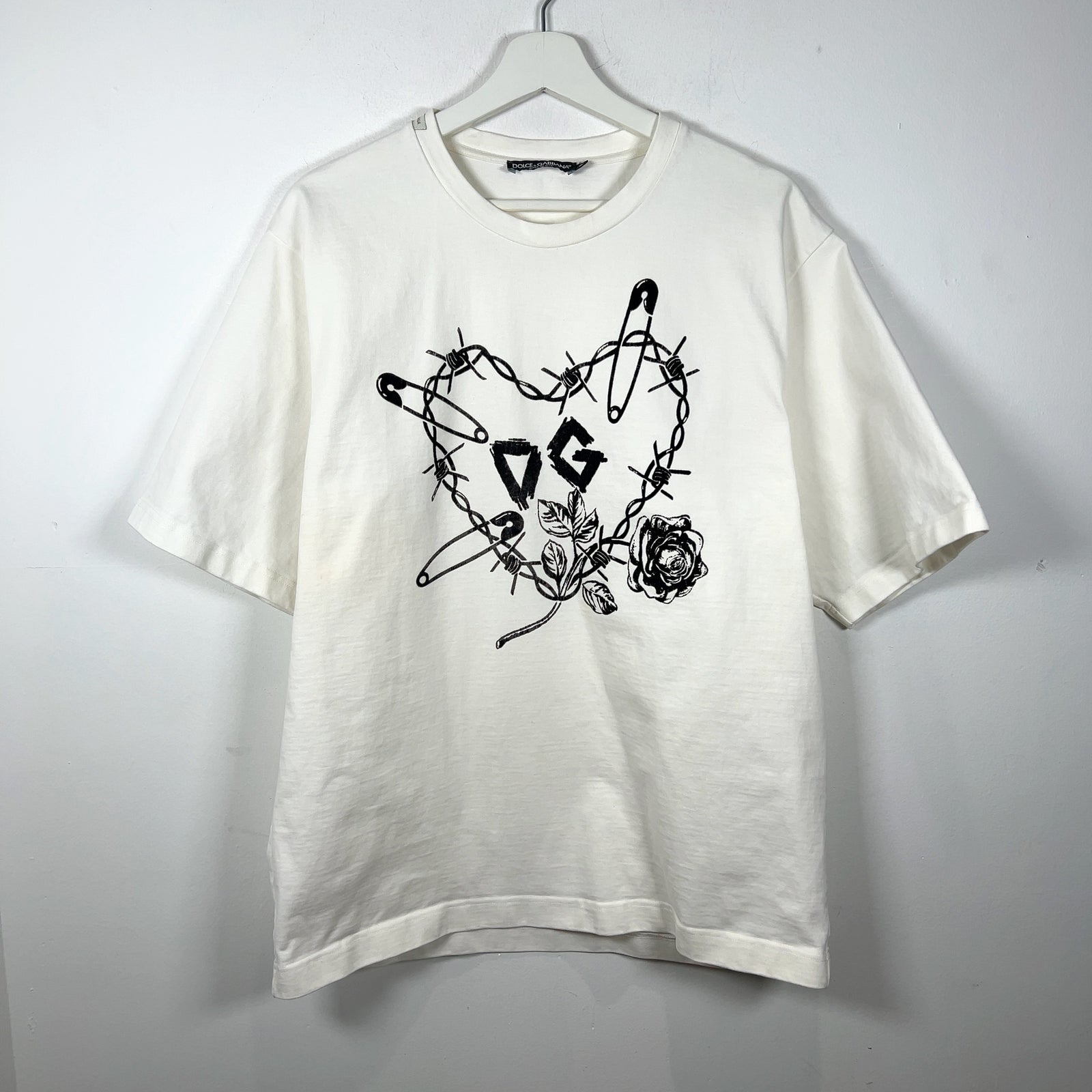 Dolce & Gabbana Safety Pin Heart Graphic T-Shirt