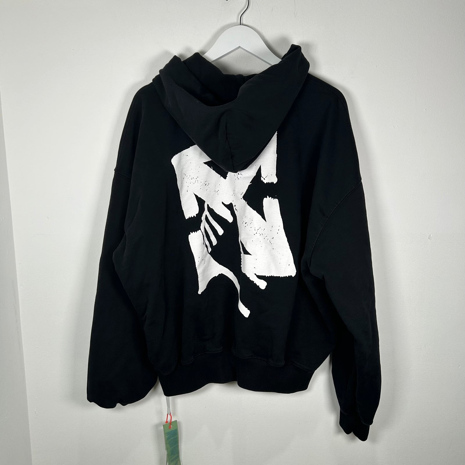 Off-White Hand Arrows Logo Black Hoodie Size XL