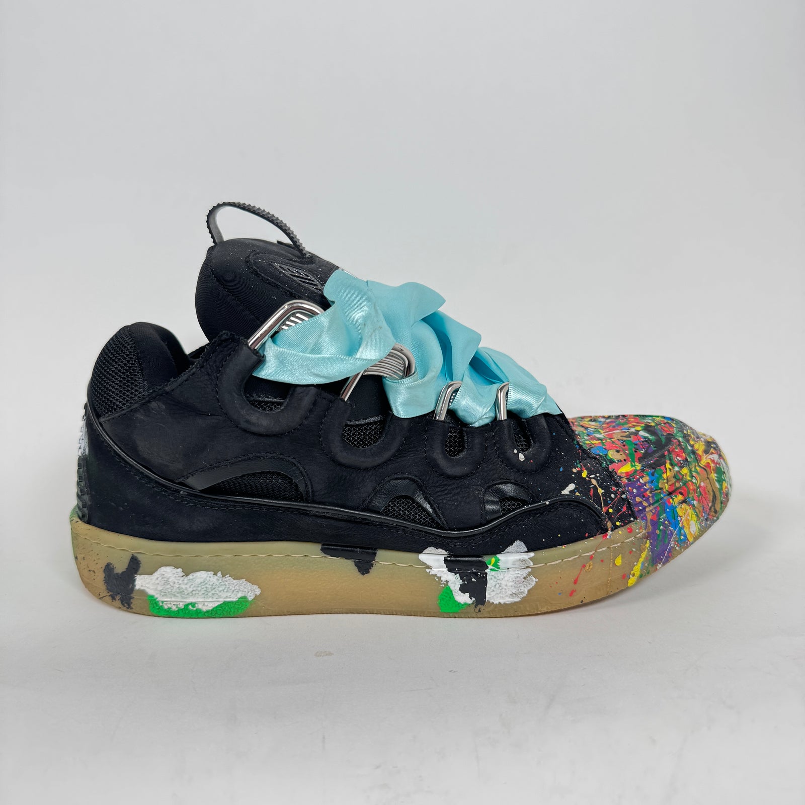 Lanvin x Gallery Dept Black Paint Splatter Curb Sneaker Size 41