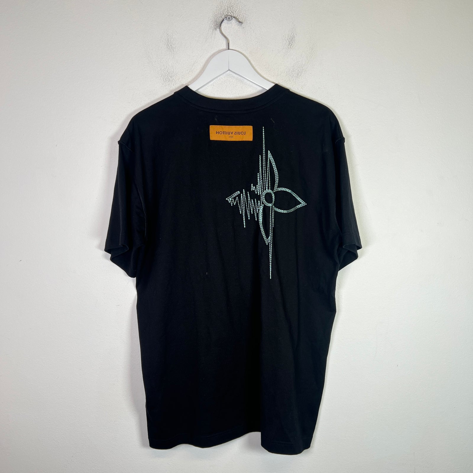 Louis Vuitton Black Frequency Embroidered T-Shirt Size L