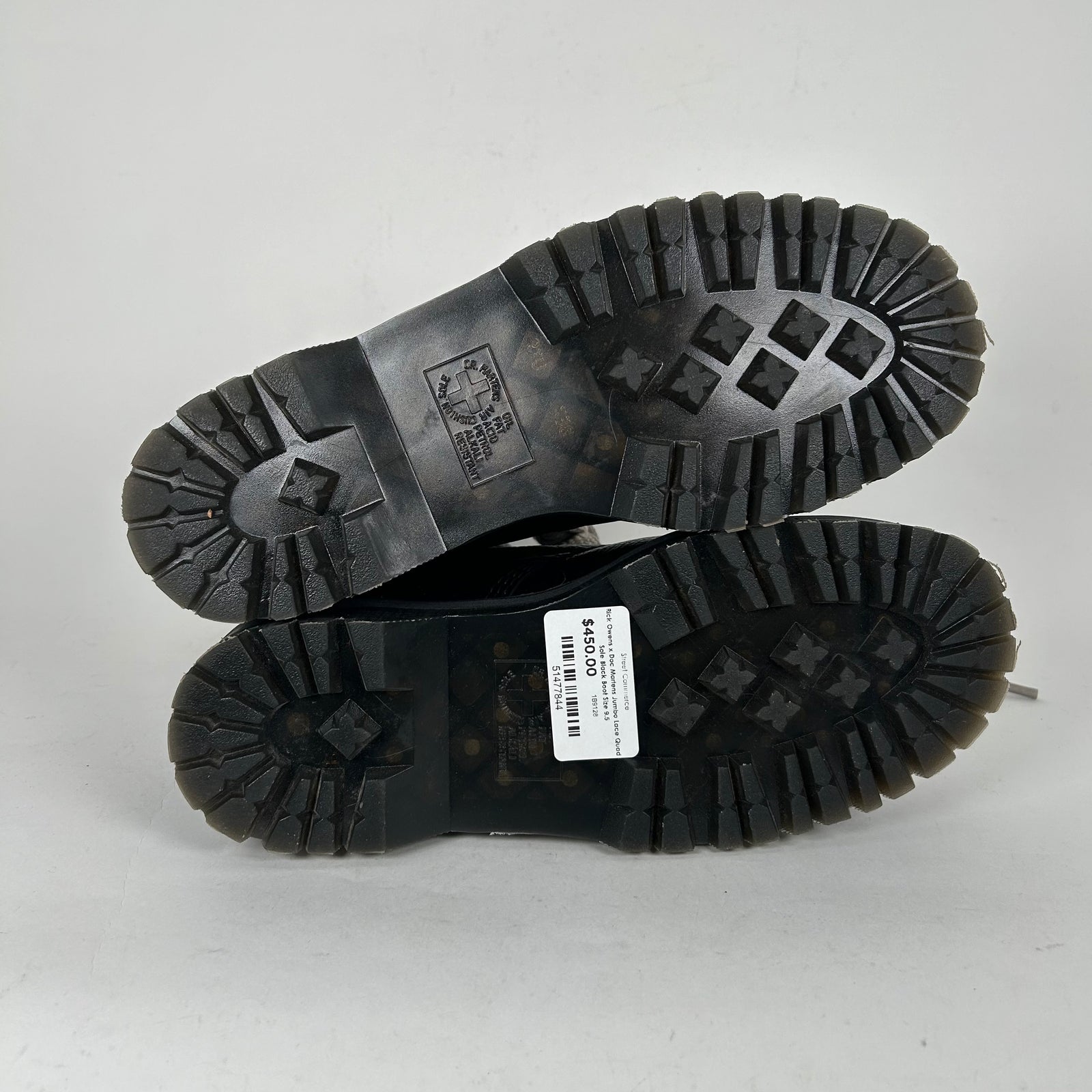 Rick Owens x Doc Martens Jumbo Lace Quad Sole Black Boot Size 9.5