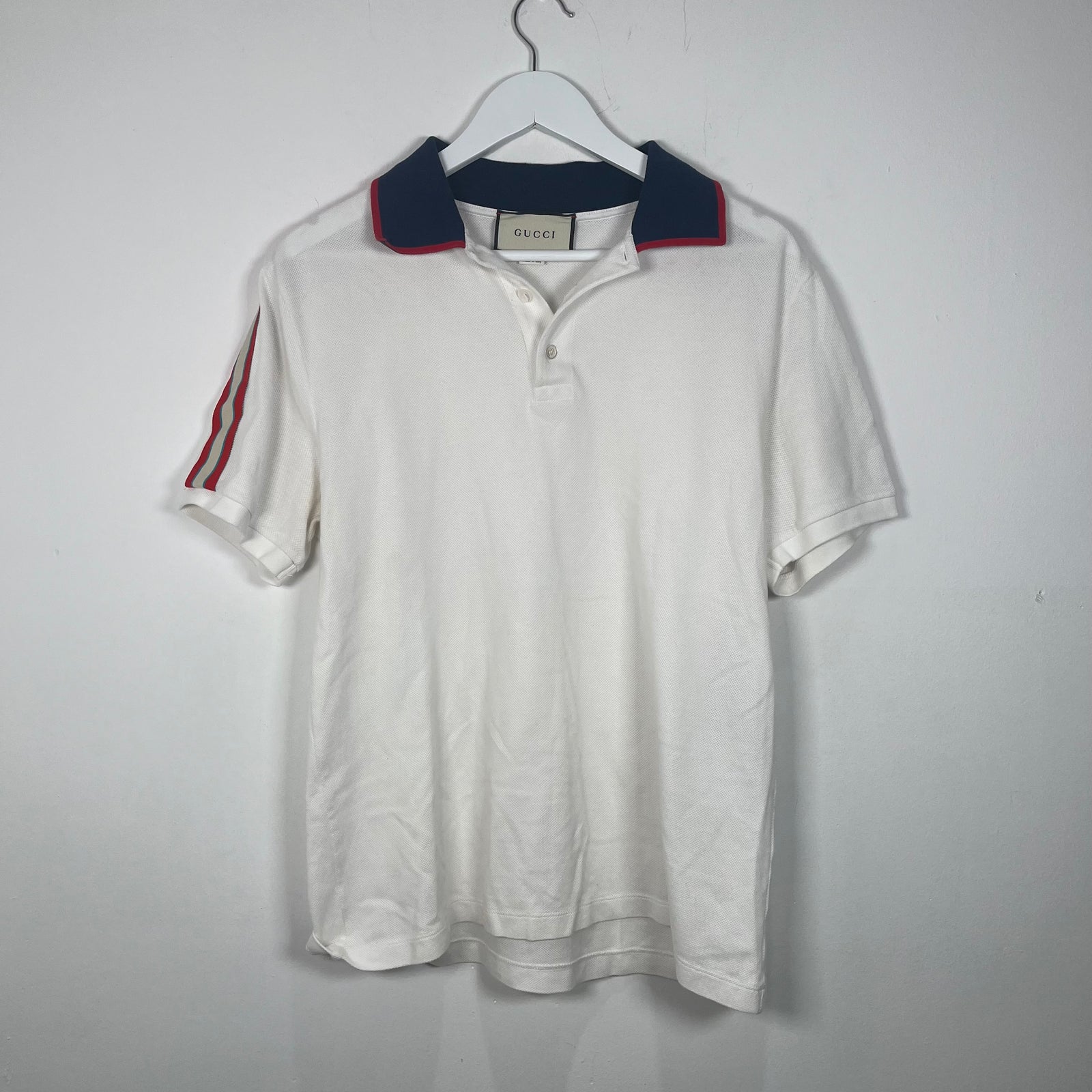 Gucci White Stripe Polo Shirt Size XXL