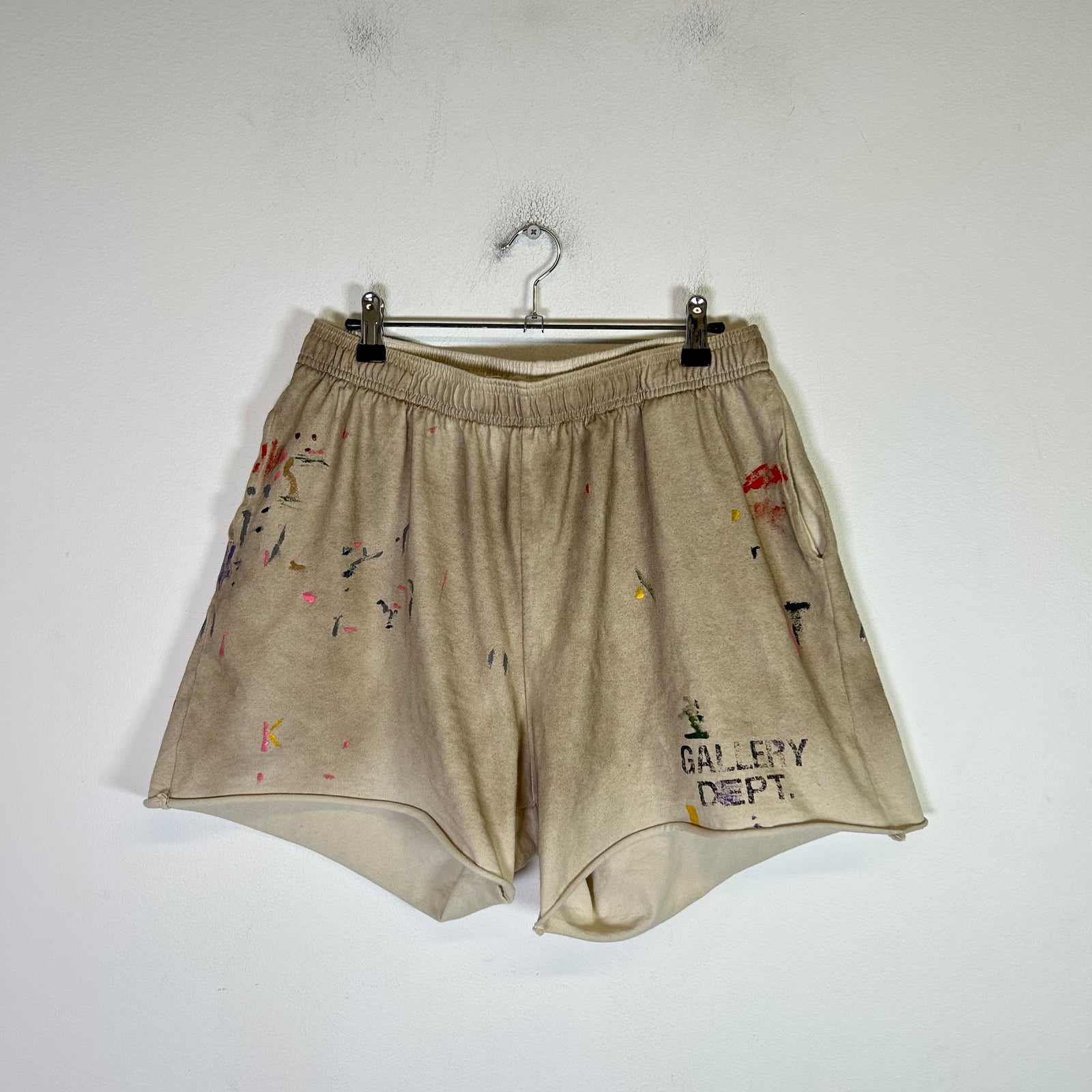 Gallery Dept Cream 'Insomnia' Paint Splatter Shorts Size L