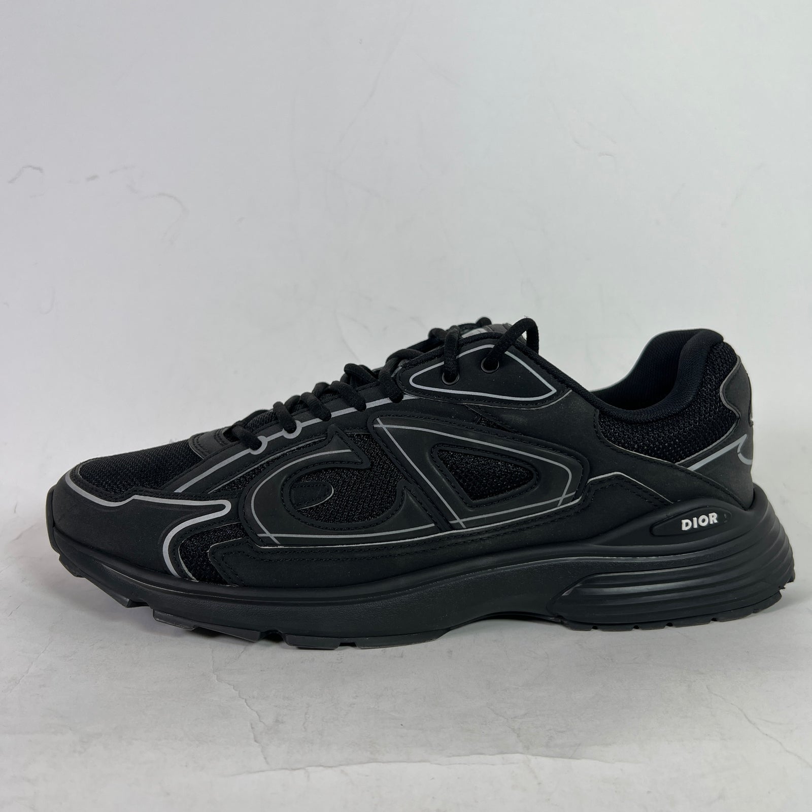 Dior B30 Triple Black Technical Mesh Sneaker Size 46