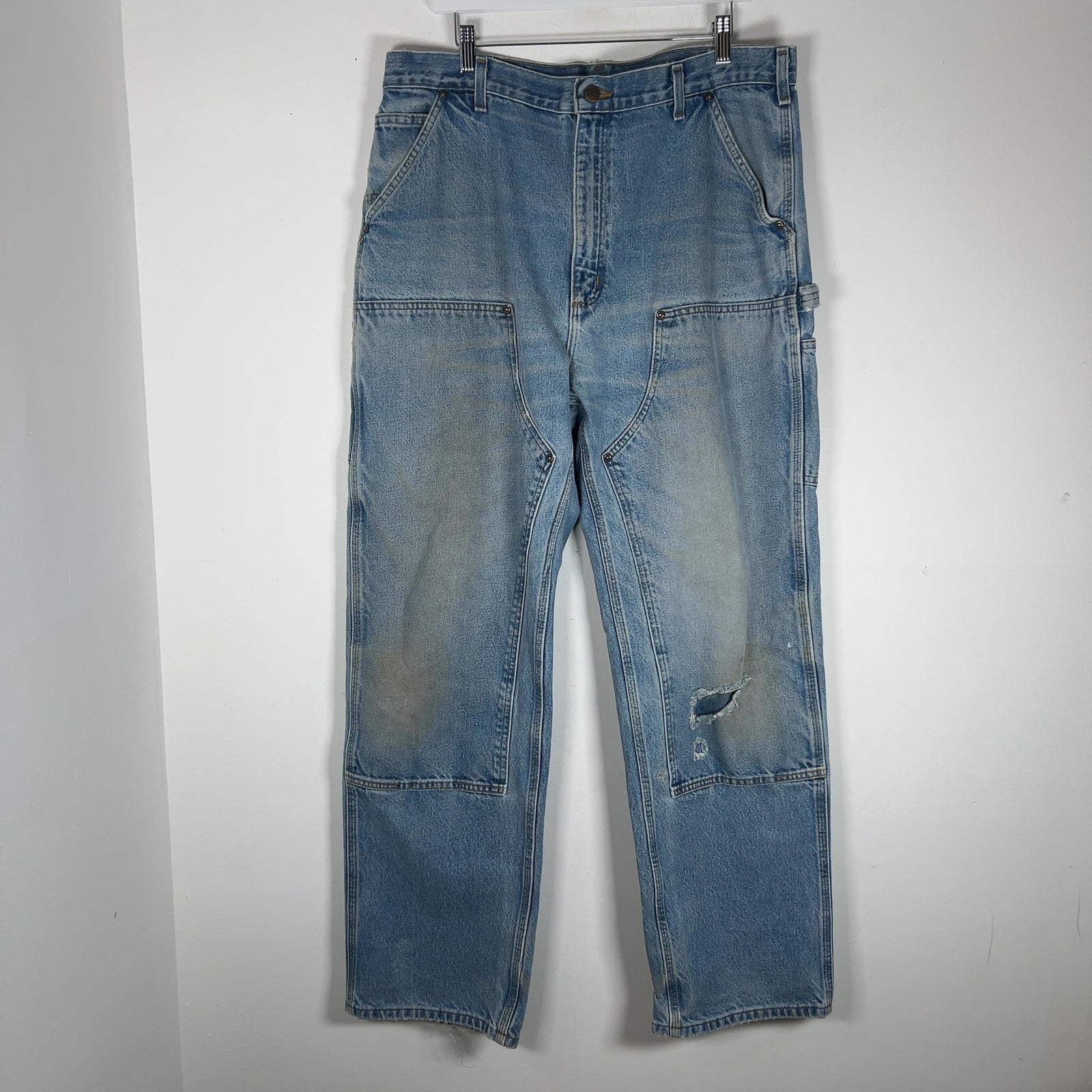 Carhartt Vintage Distressed Denim Double Knee Carpenter Jeans