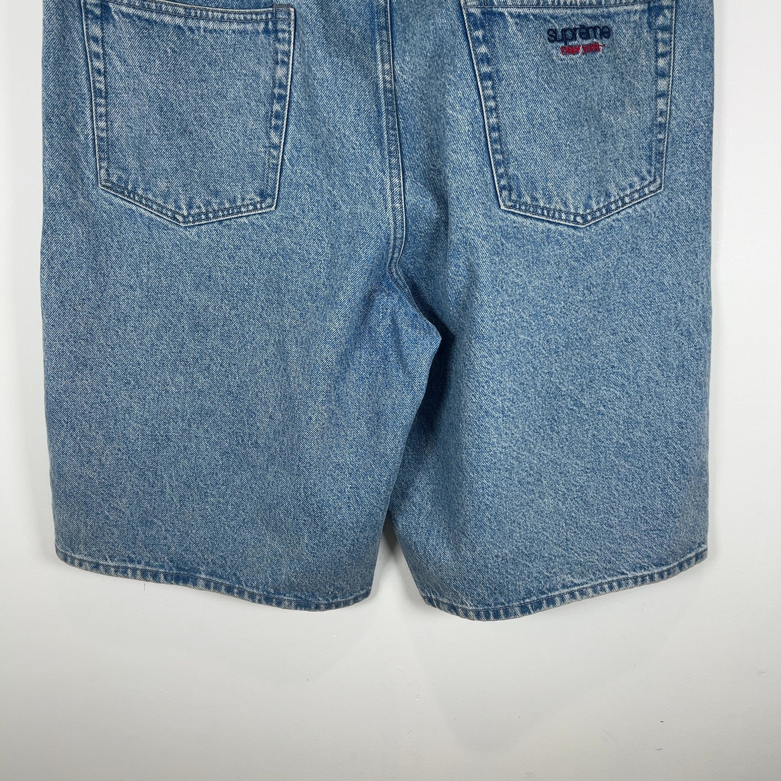Supreme Embroidered 'New York' Denim Shorts