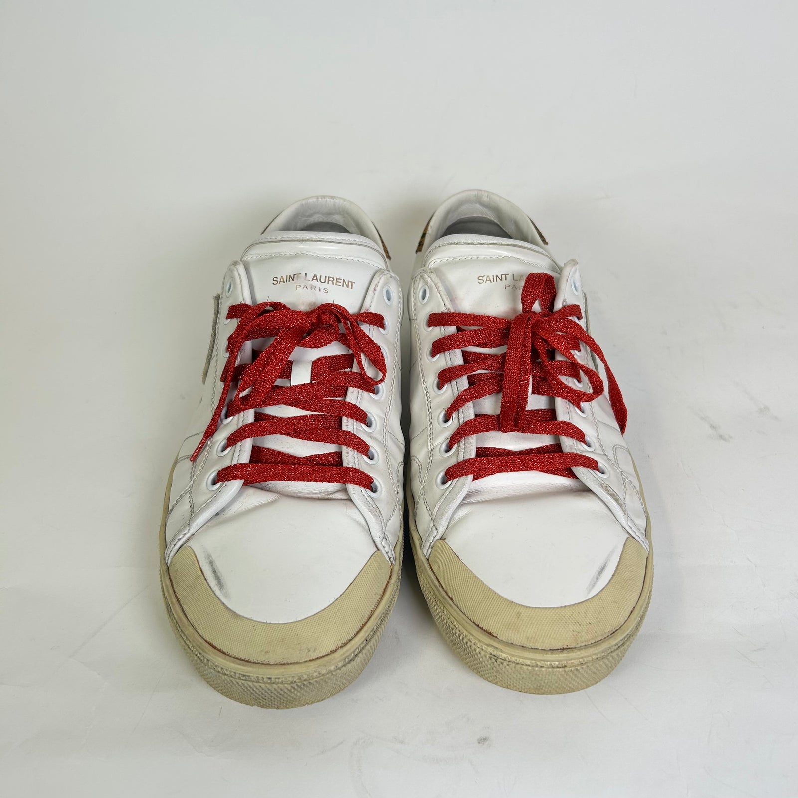 Saint Laurent Paris SL 37 Diamond Leather Low-Top Sneaker Size 44.5