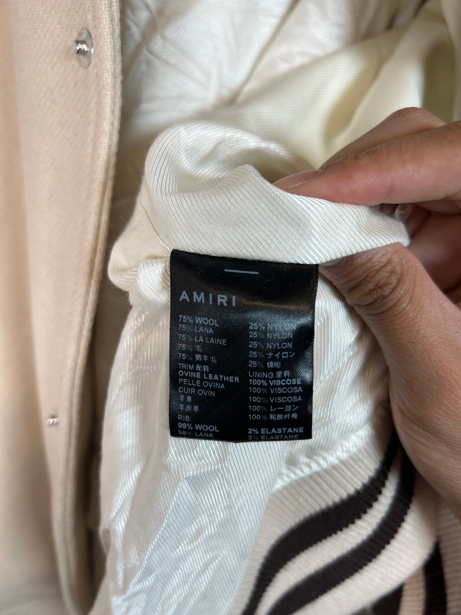 Amiri Bone Varsity Jacket Size L