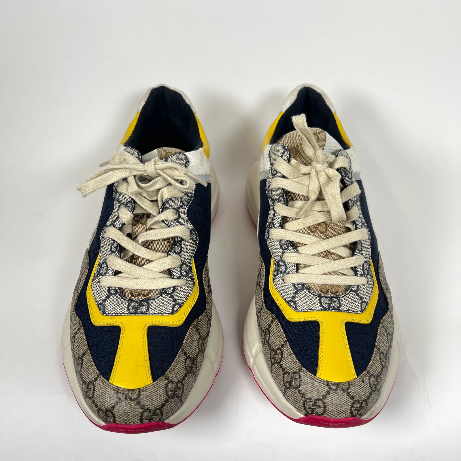 Gucci Beige/Yellow Rhyton Sneaker Size GG 12