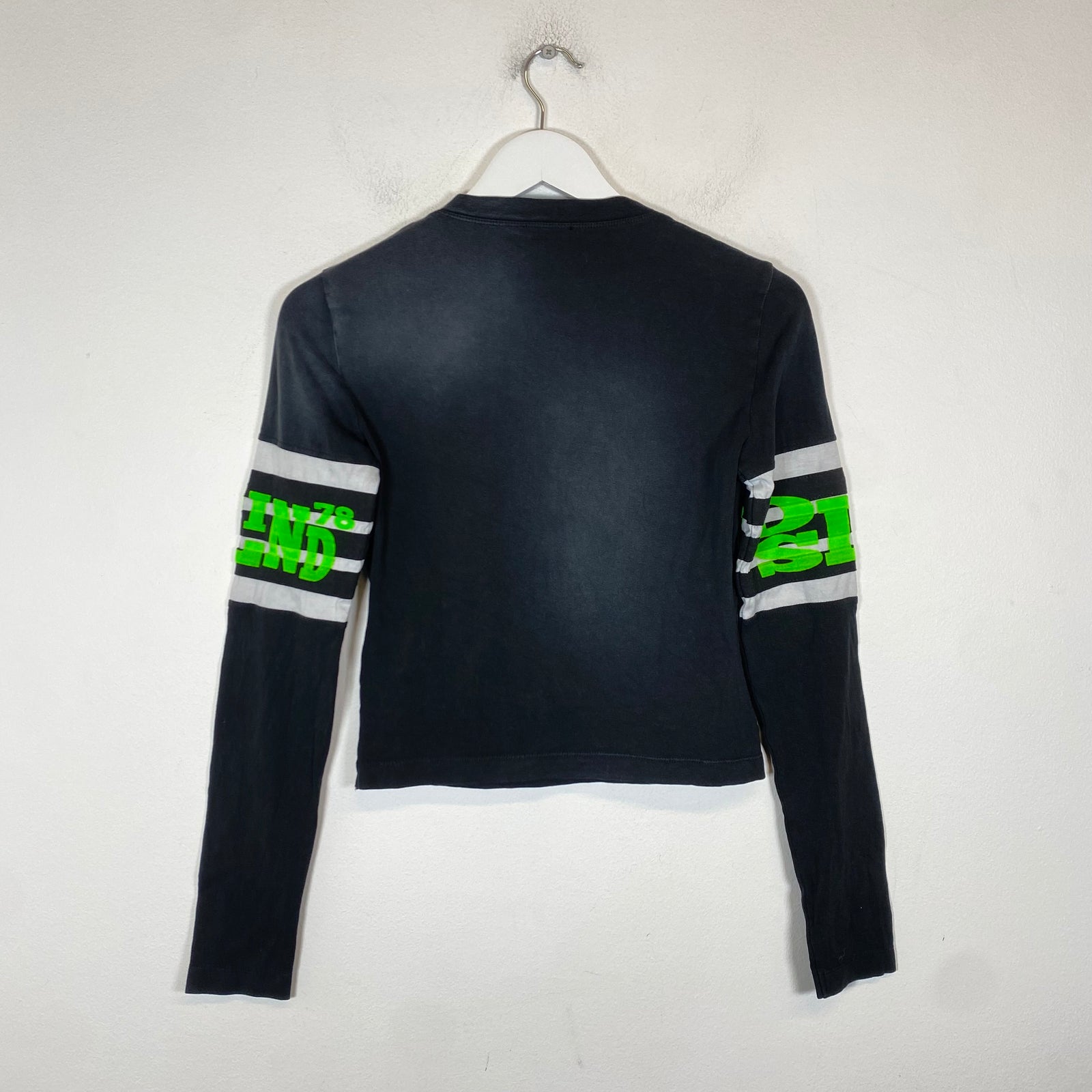 Diesel Black Flocked Logo Football Longsleeve Size S