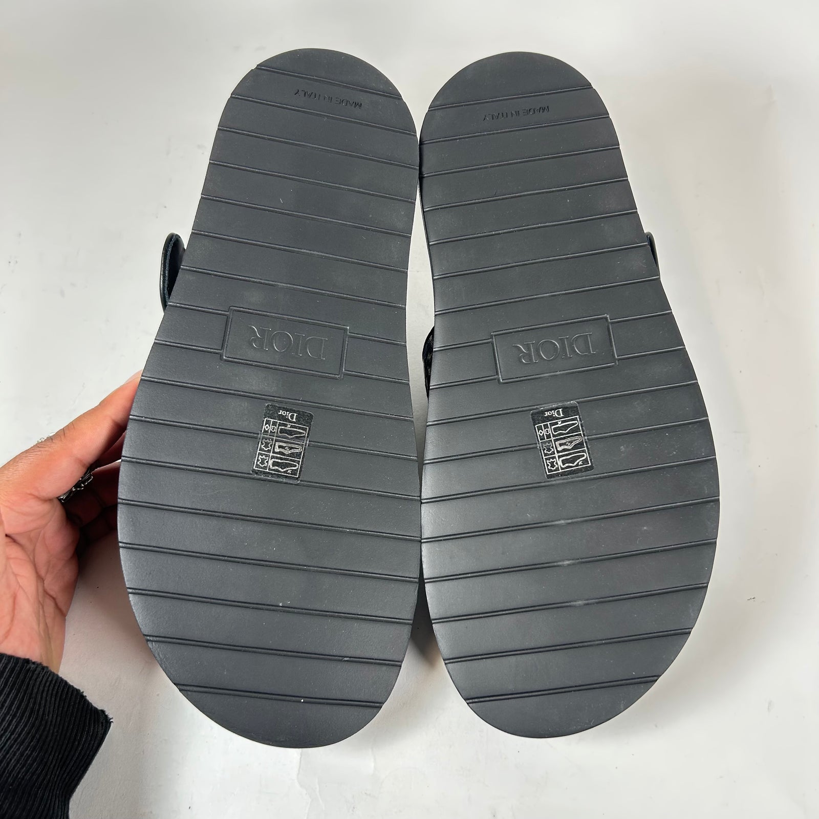 Dior Black/Beige Oblique Aqua Sandals Size 42