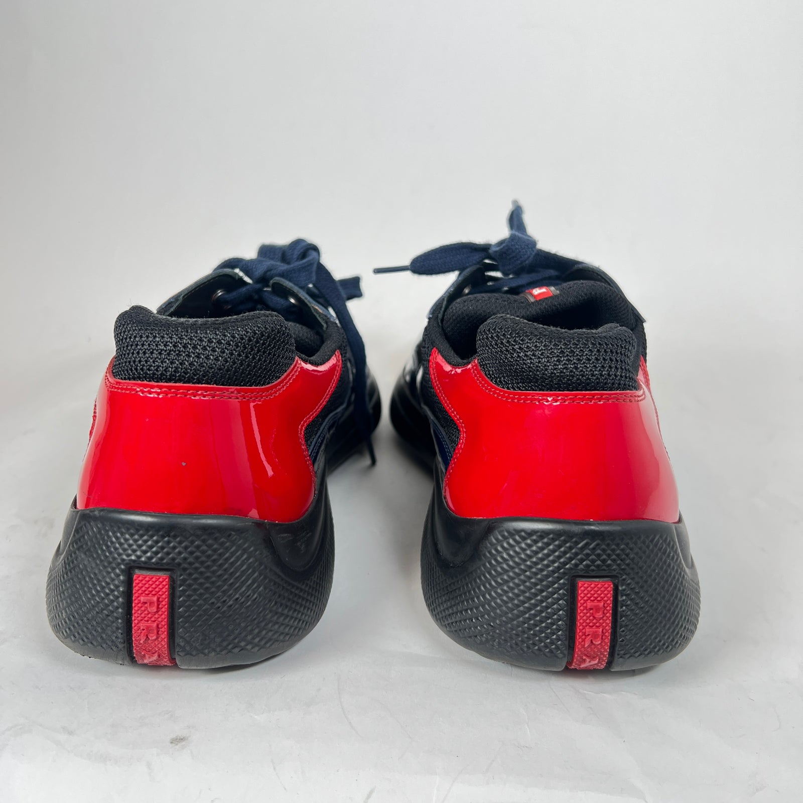 Prada Blue/Red Patent Leather America Cups Size 10