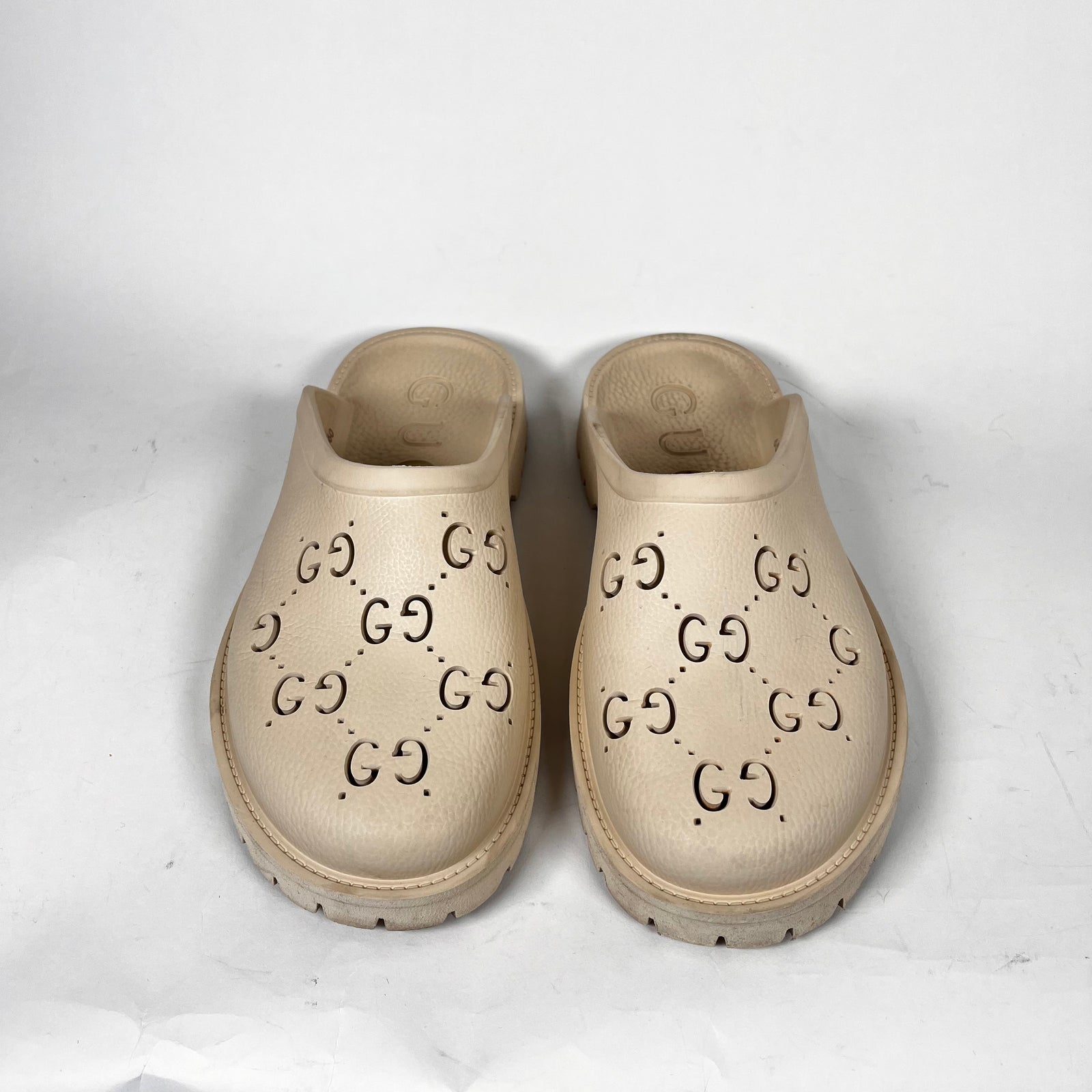 Gucci Tan Rubber Mules Size 9