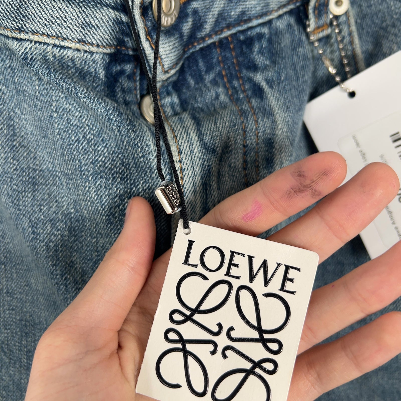 Loewe Anagram Baggy Washed Logo Jeans Size 30
