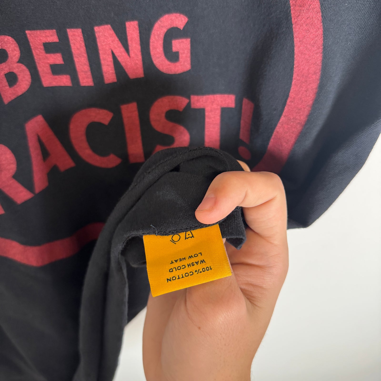 Gallery Dept Black "Stop Being Racist" T-shirt Size S