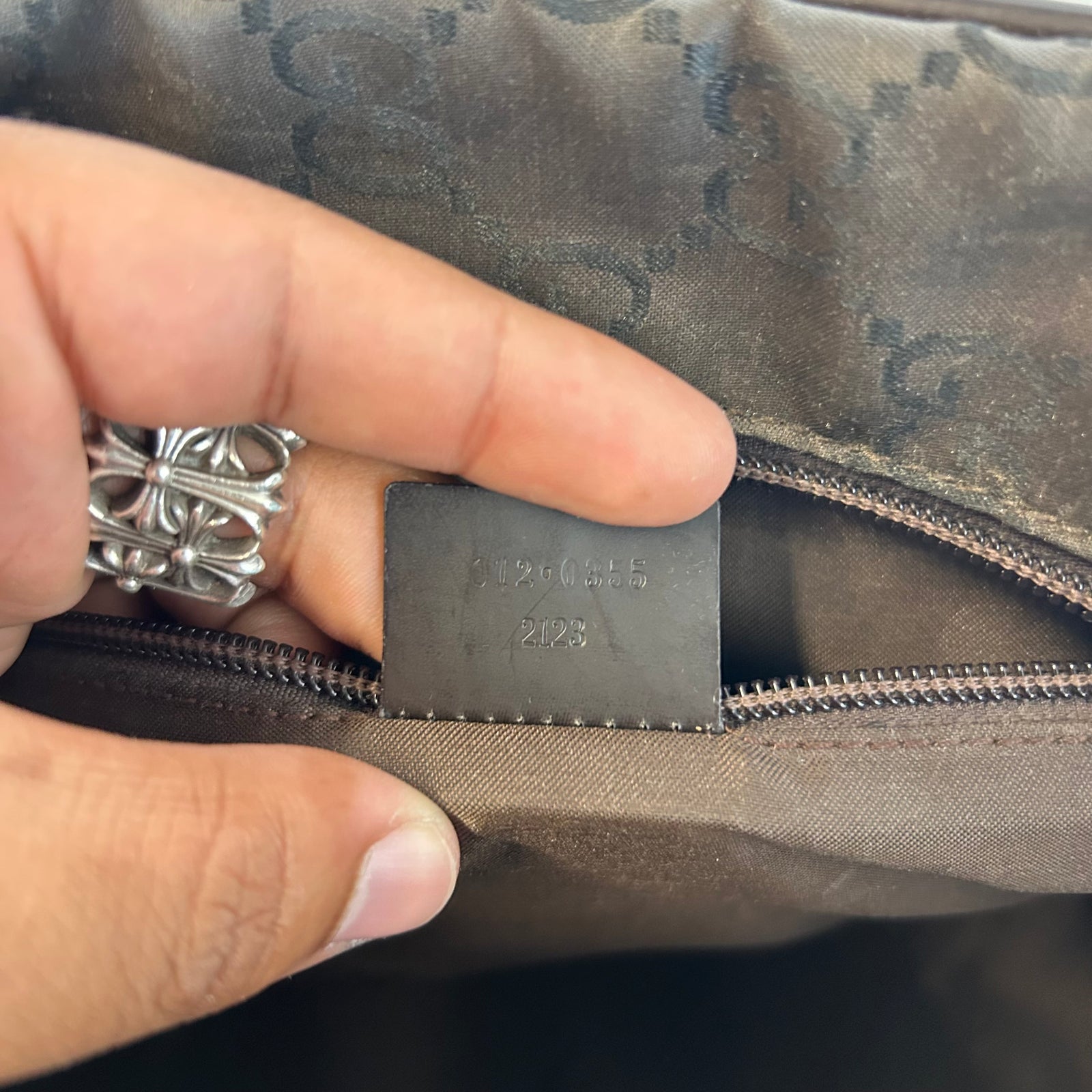 Gucci Brown GG Nylon Boston Bag
