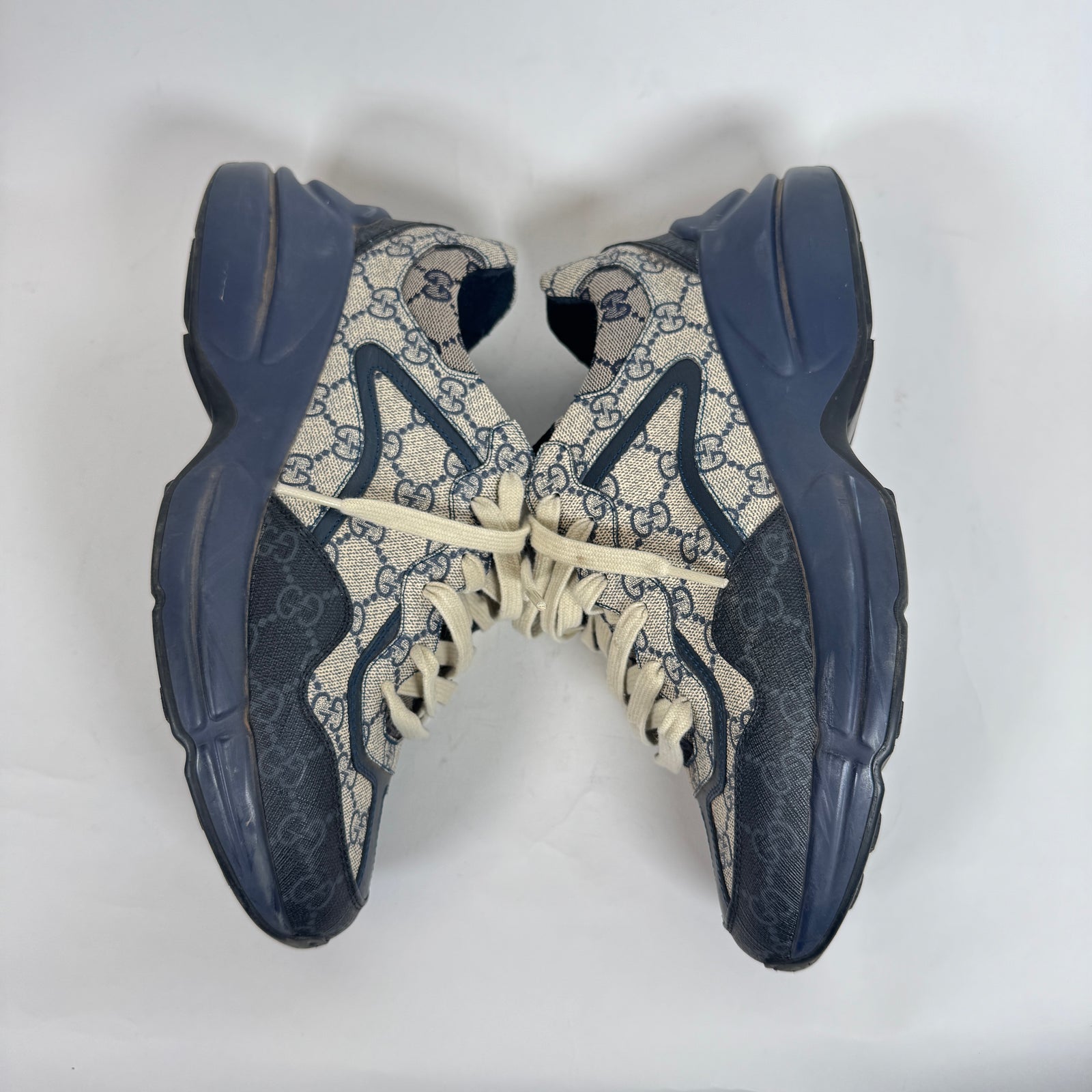 Gucci Navy GG Rhyton Sneaker Size GG 7.5