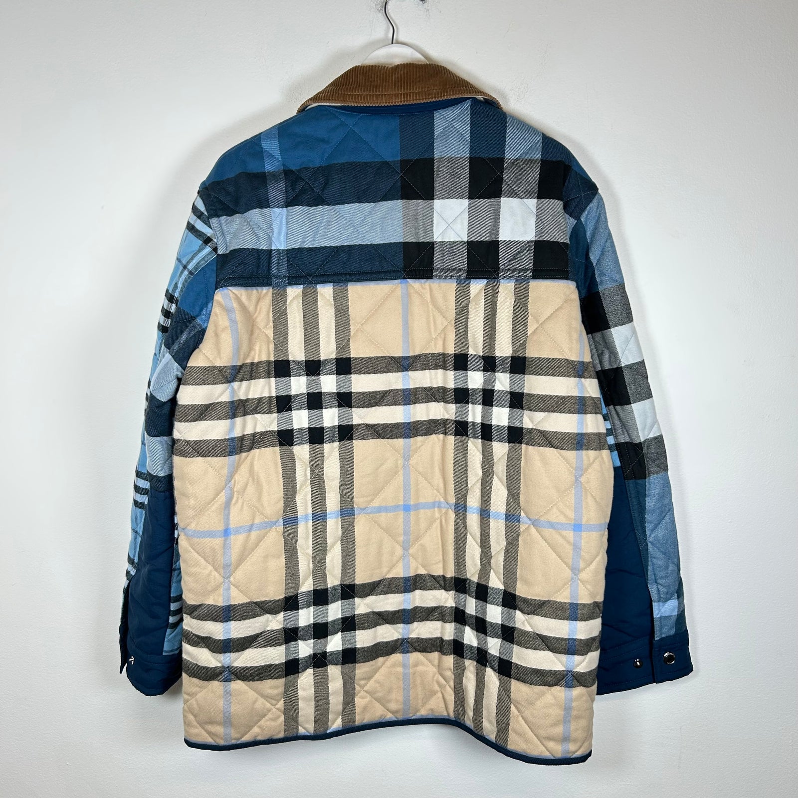 Burberry Blue Henham Patchwork Multi Plaid Jacket Size M