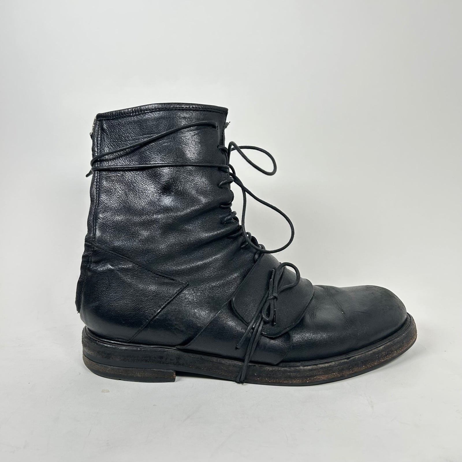 Ernesto Dolani Black Leather Lace Boots Size 10