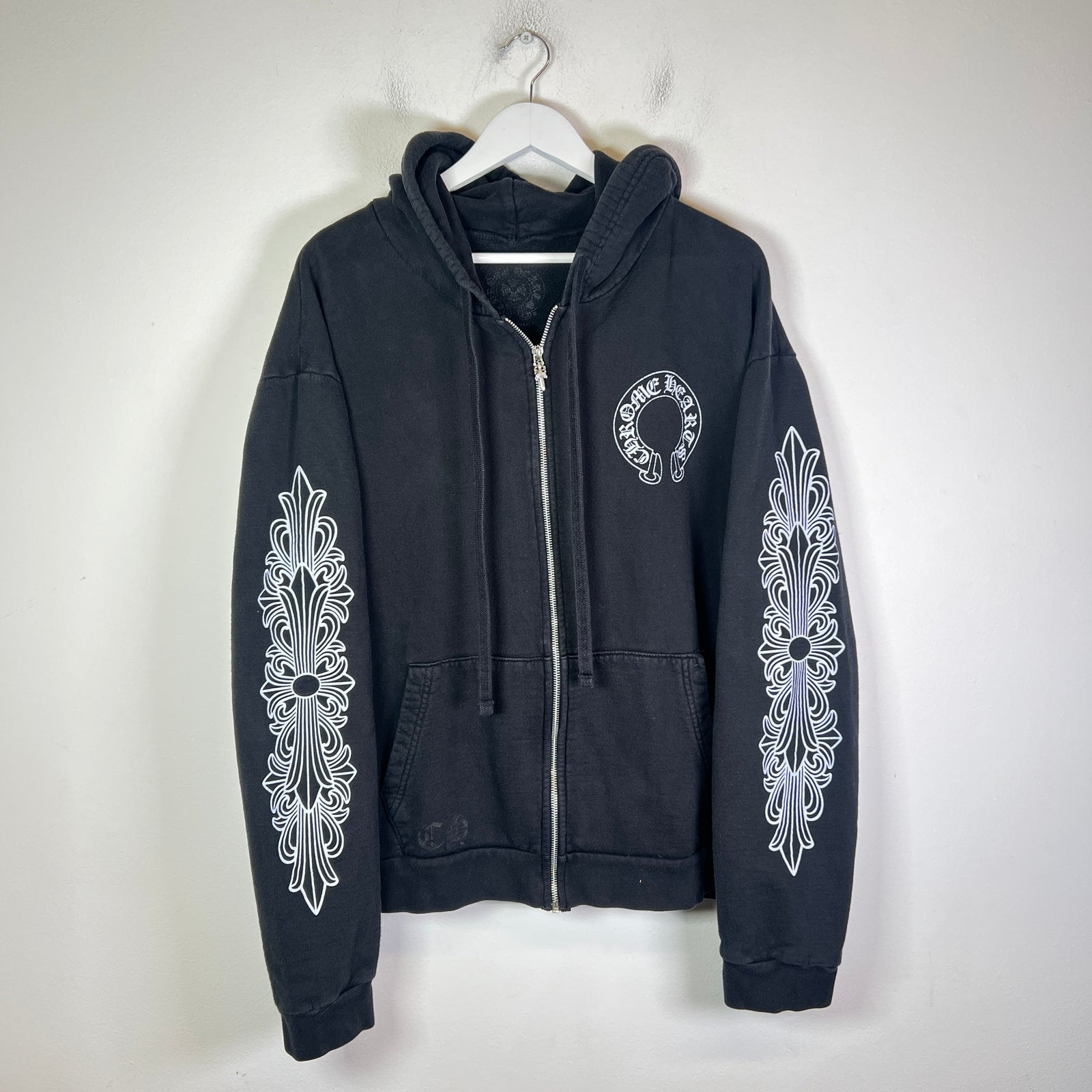 Chrome Hearts Floral Horseshoe Zip-Up Hoodie
