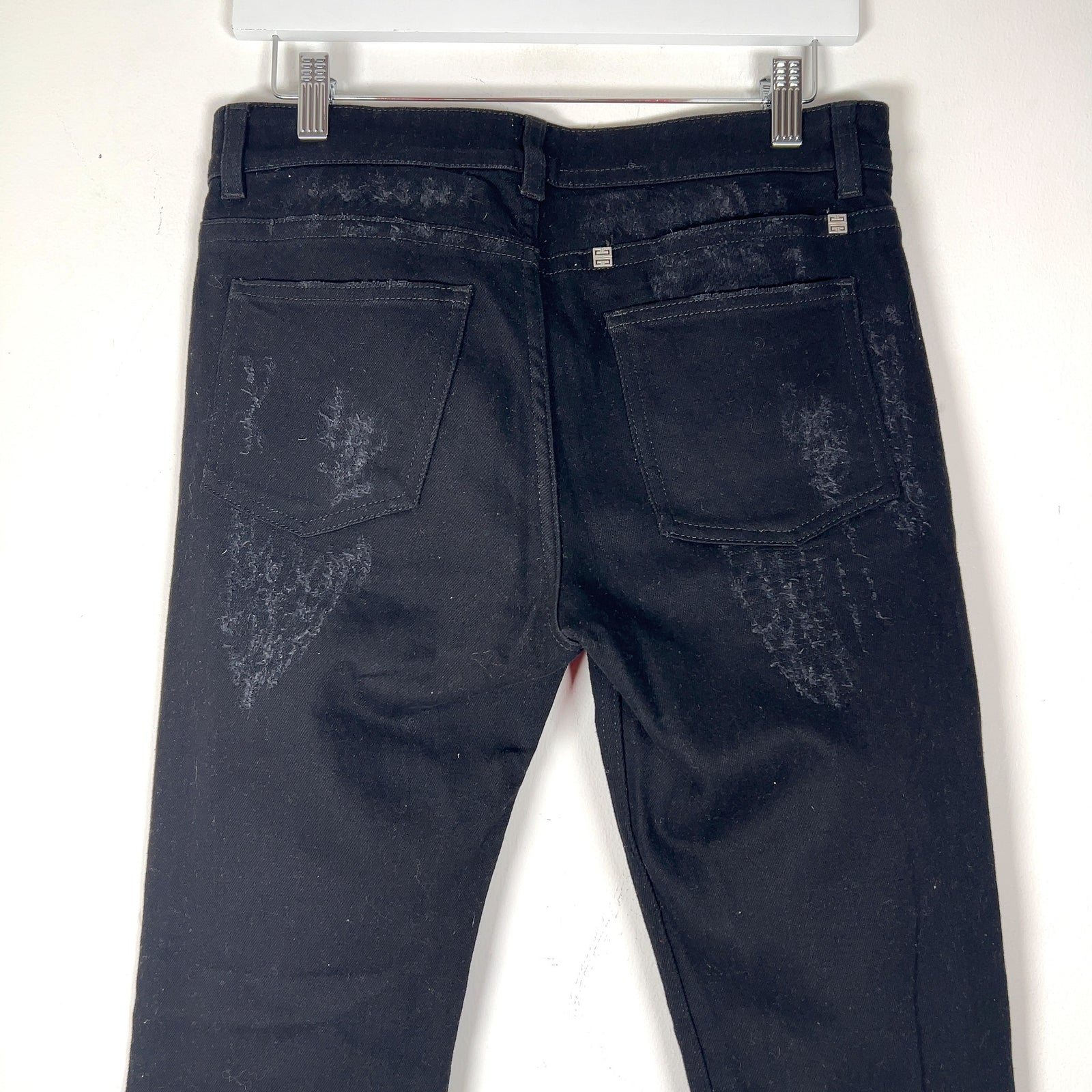 Givenchy Distressed Black Skinny Jeans