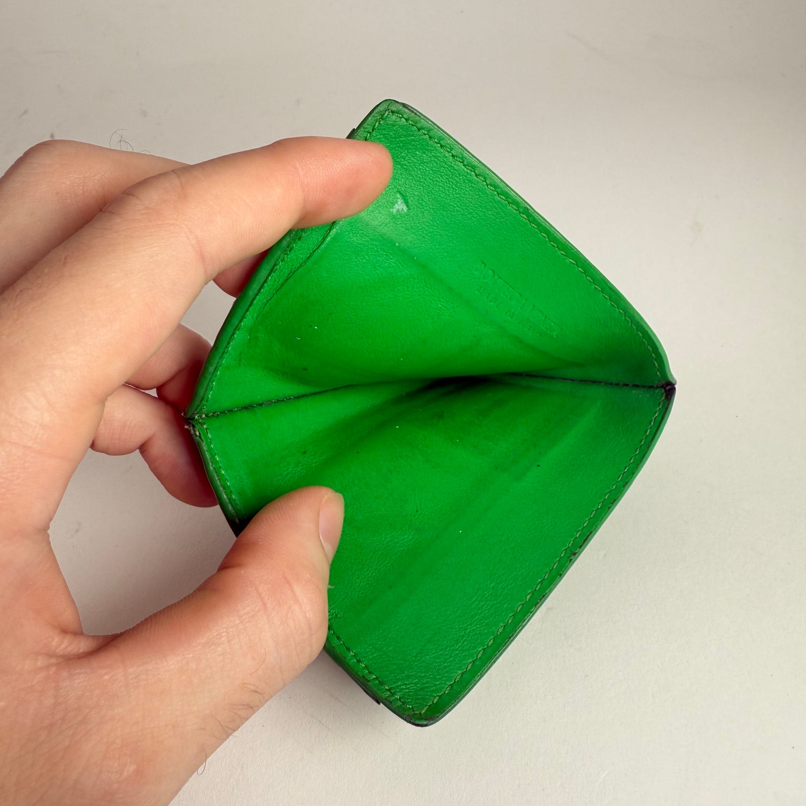 Bottega Veneta Green Quilted Cardholder