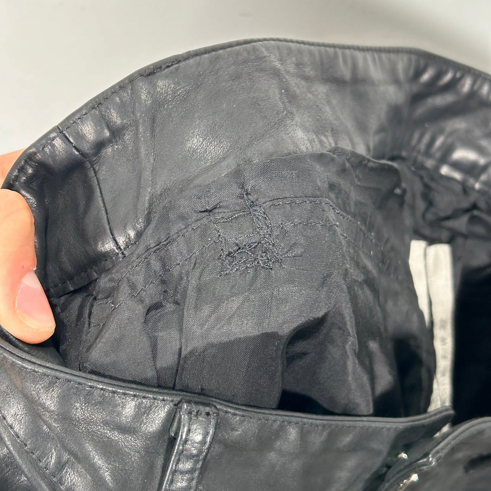 Rick Owens Black Calf Leather Tyrone F/W 22 Strobe Pants Size 46