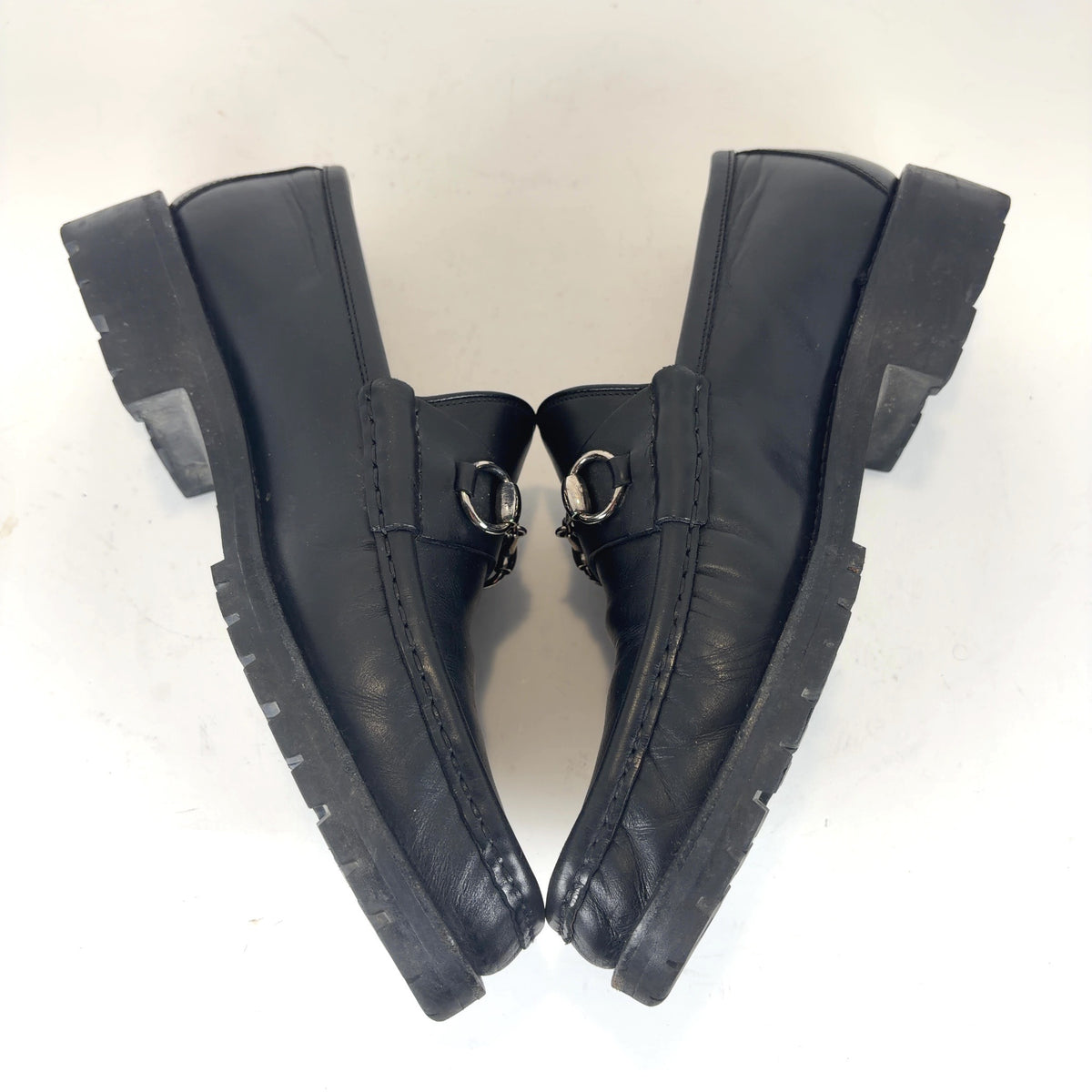 Gucci Lug Horsebit Black Loafer
