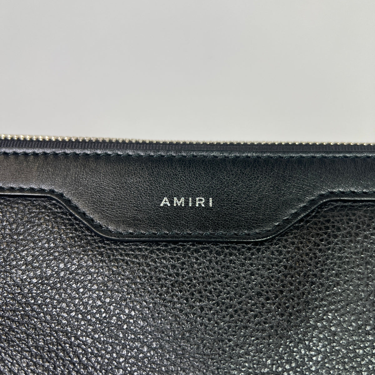 Amiri Pebbled Leather Embossed Pouch