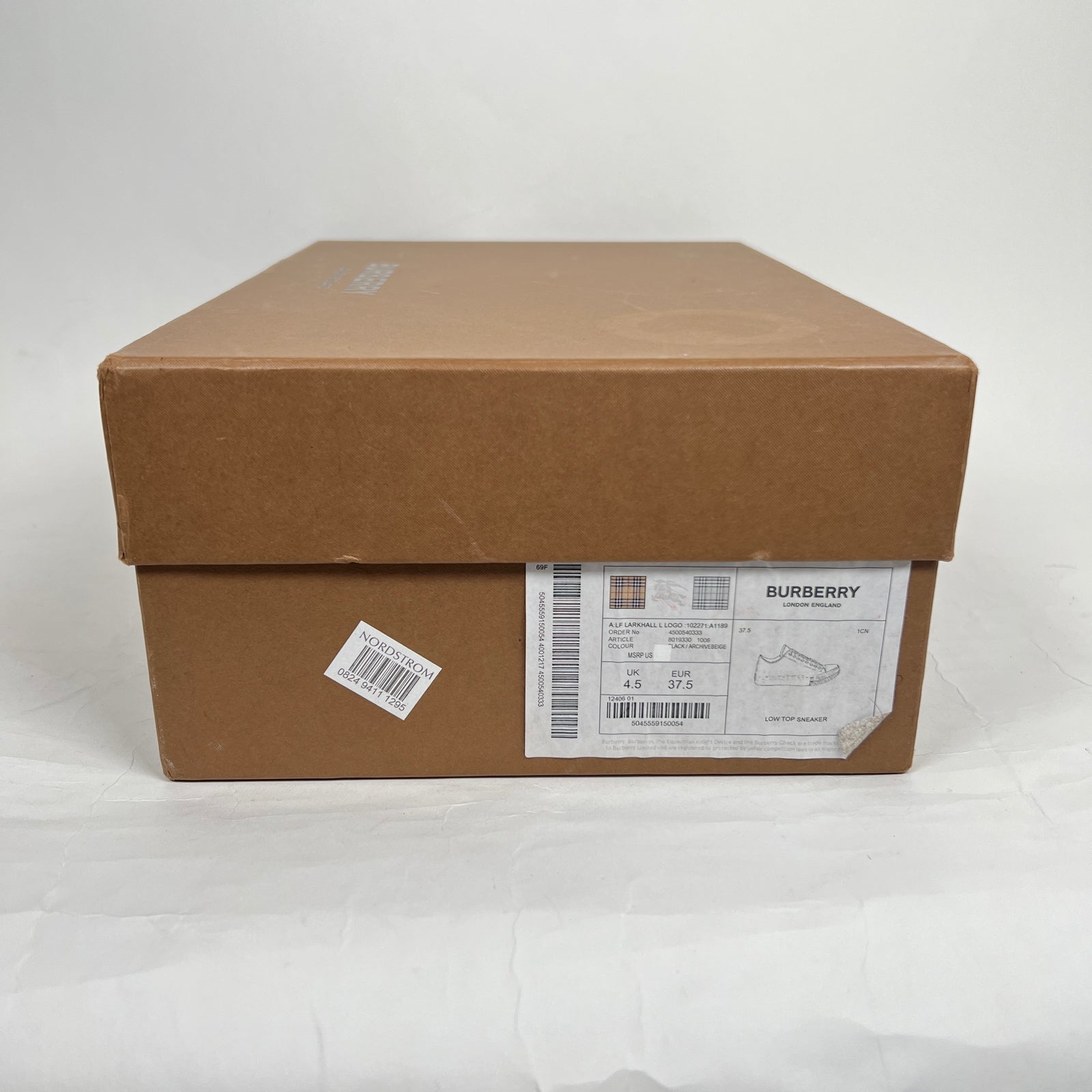 Burberry Black Canvas Larkhall Logo Sneaker Size 37.5